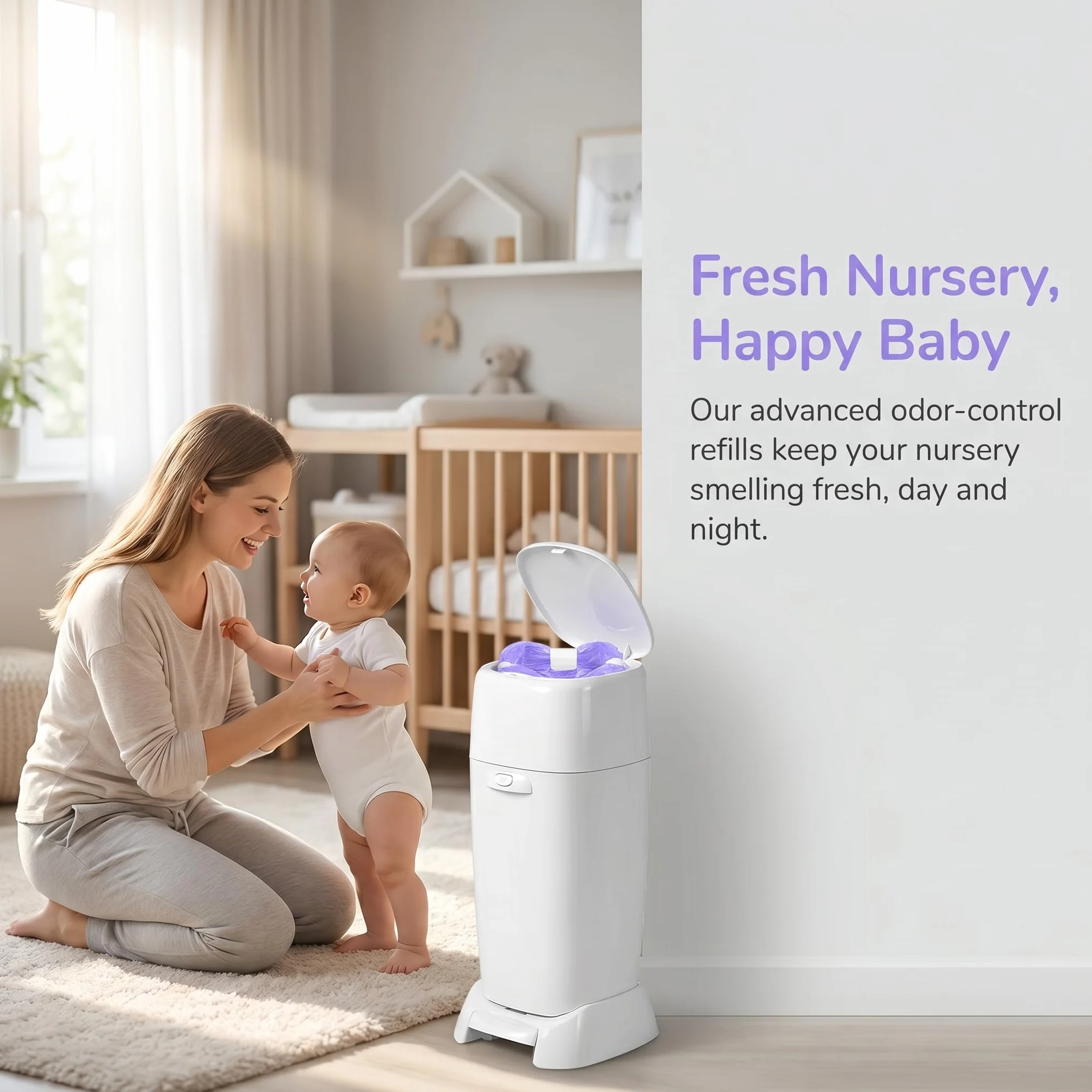 Recharge Poubelle à Couches Gran Capacité Antibactérien Anti-odeurs Compatible Tommee Tippee Genie Litter Locker