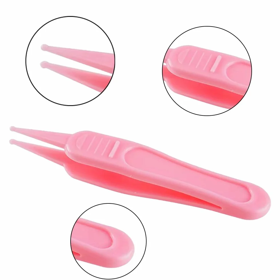 Pinces à Épiler 4 Pcs Plastique Tête Ronde Nettoyage Nasal