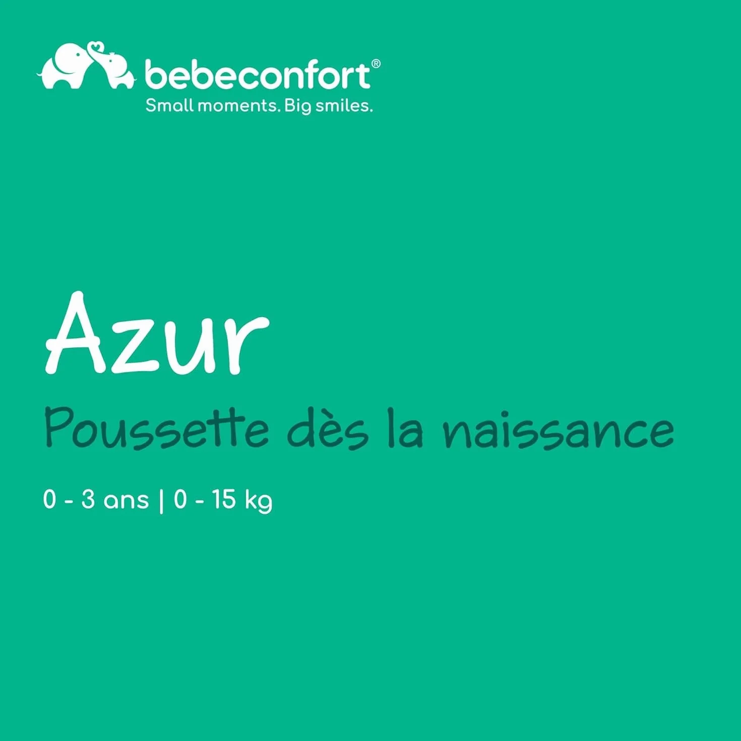 Bebeconfort Azur Poussette Canne Compacte 0-3 ans 15 kg Pliage Automatique Inclinaison Allongée Mineral Graphite