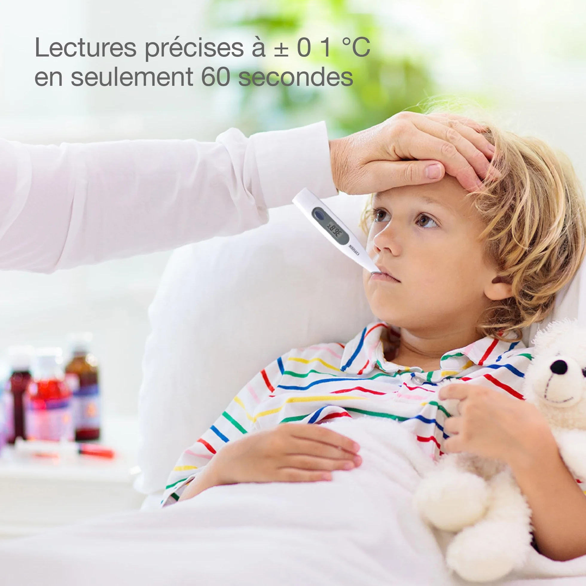 Citizen Thermomètre numérique température corporelle basale avec alarme fièvre fonctionnement un bouton adultes enfants
