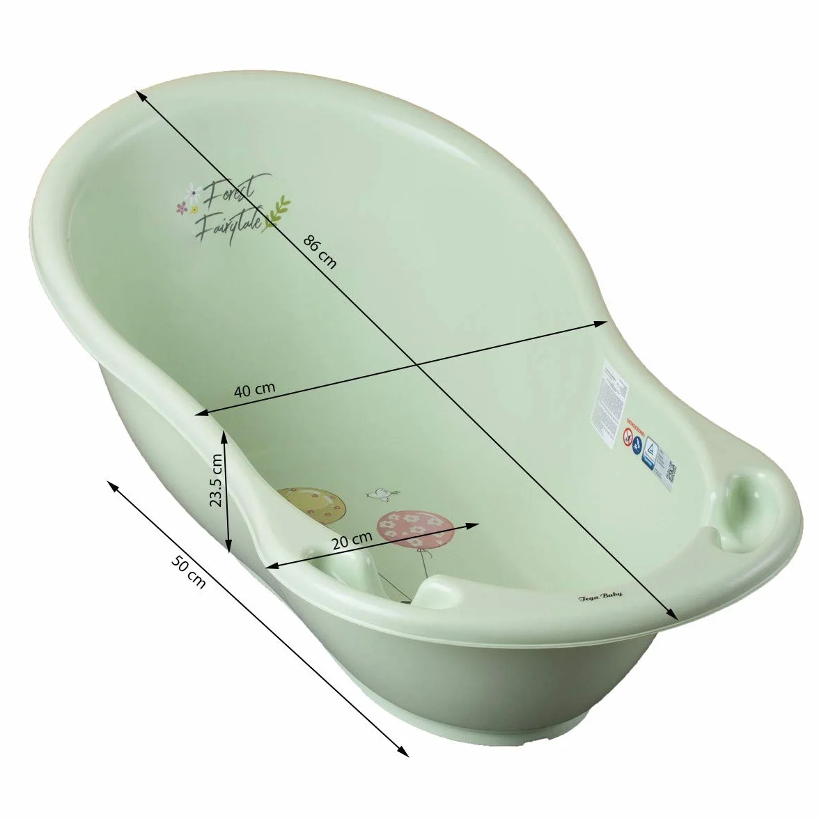 Baignoire bébé avec thermomètre Vert Forest 86 cm