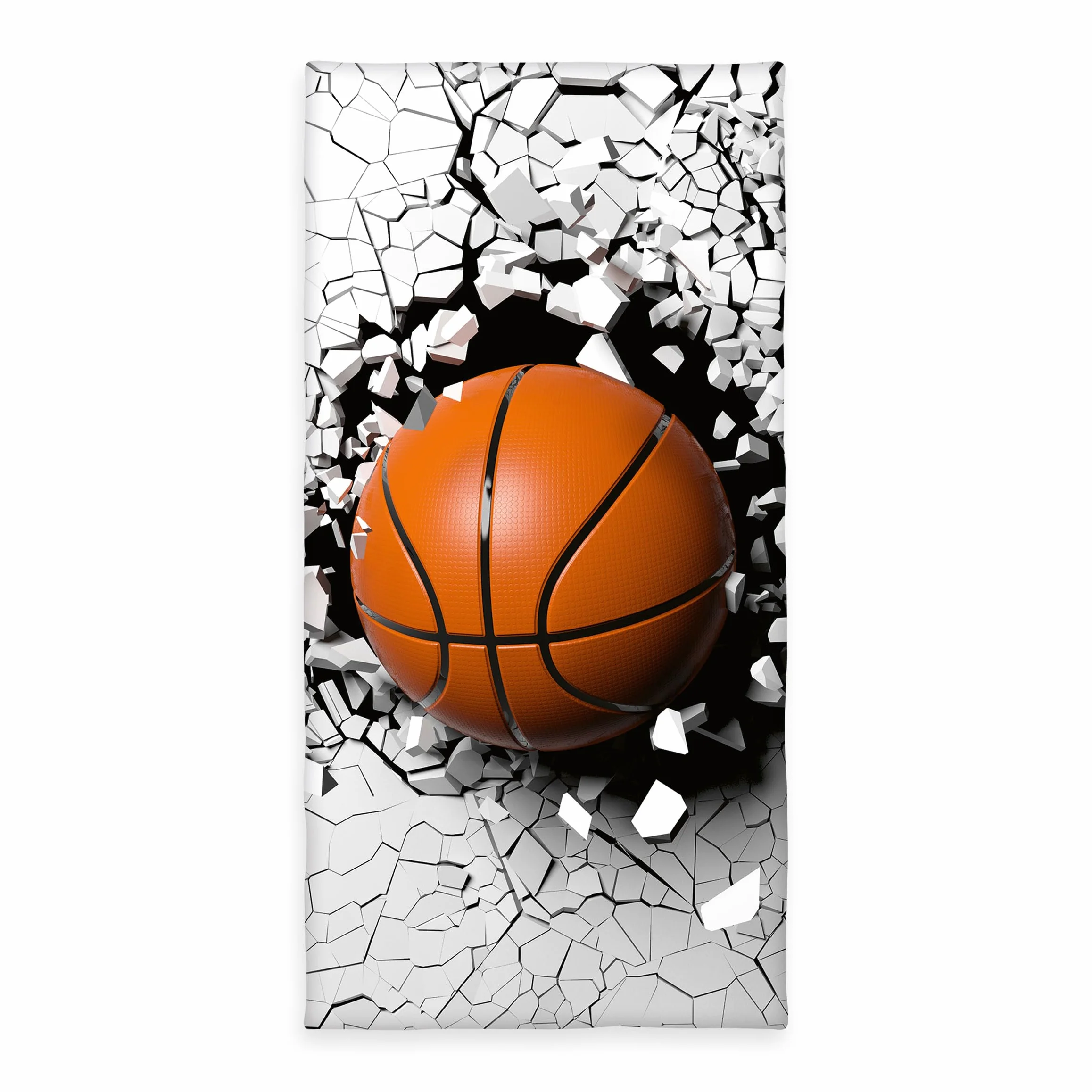 Serviette de Bain Young Collection 3D Basket-Ball 75 x 150 cm 100% Coton Velours Multicolore