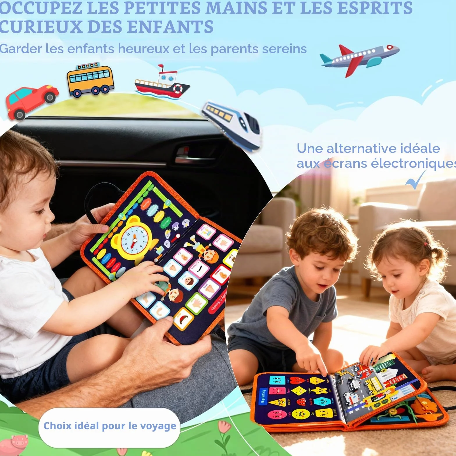 Busy Board Jouets d'Activité Montessori Quiet Book Cadeau Enfants Garçon Fille 1 2 3 4 Ans