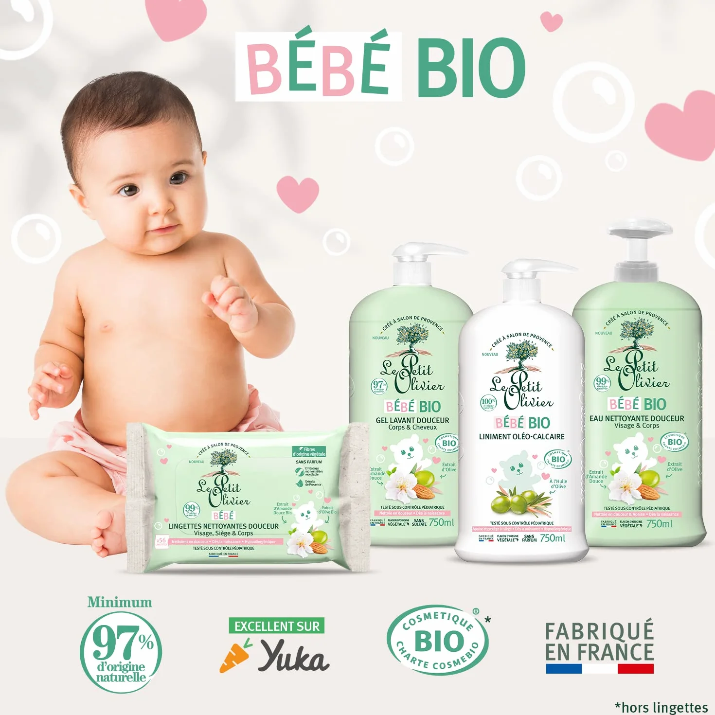 LE PETIT OLIVIER Liniment Oléo-Calcaire Bébé Bio 750 ml