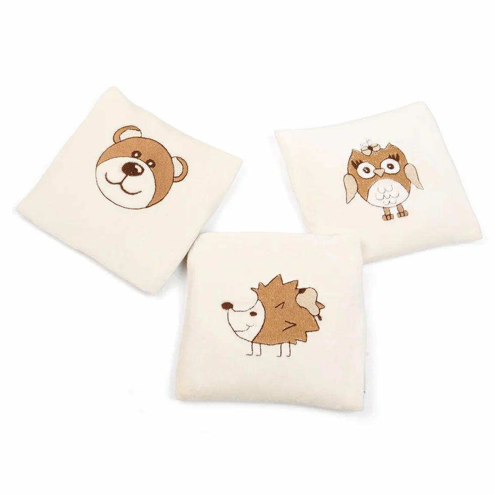 GRÜNSPECHT 603-V2 Coussin Chauffant en graines de Lin Bio avec Housse Lavable pour bébés, Chouette