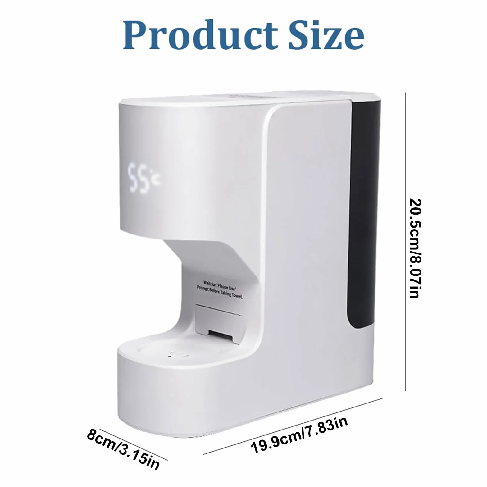 Distributeur de Serviettes Chaudes Intelligent 40 Serviettes Compressées 55℃ Chauffage 5s