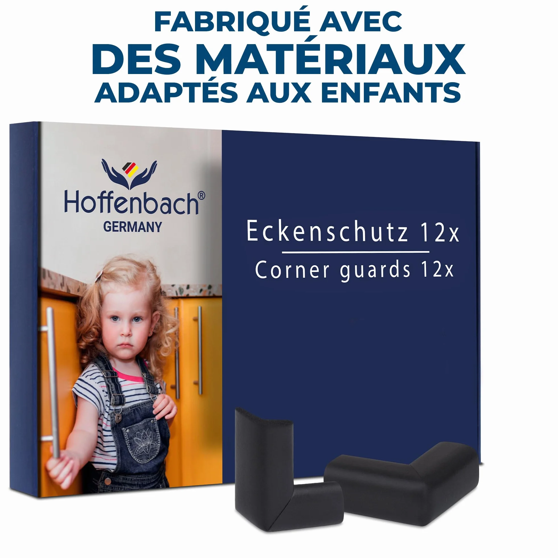 Hoffenbach Protection pour Bébé – Coussin de Sécurité en Mousse Adhésive pour Angles – Noir