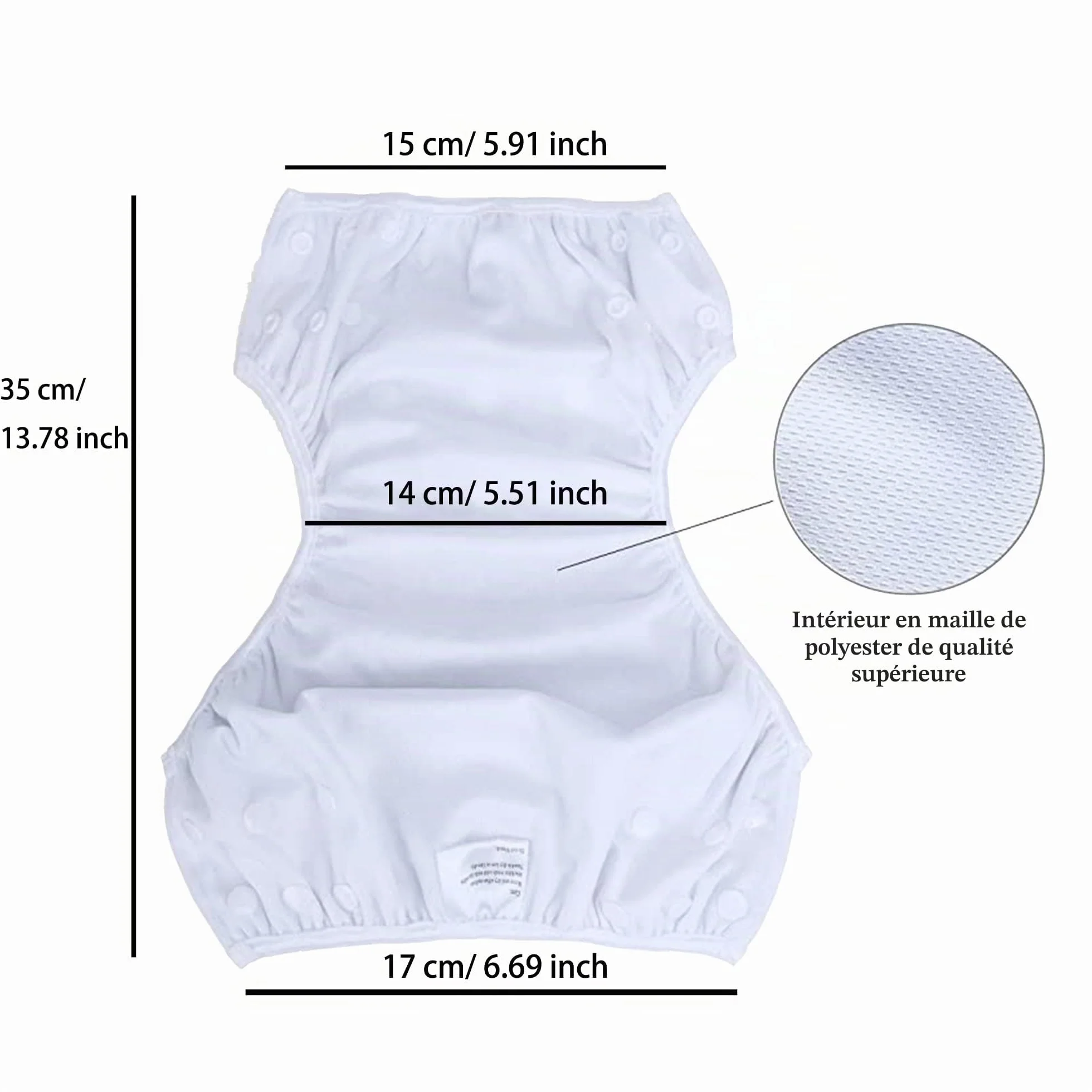 Couches de Bain Réutilisables Bébé Fille Réglable Imperméables Taille Unique 0-3 Ans