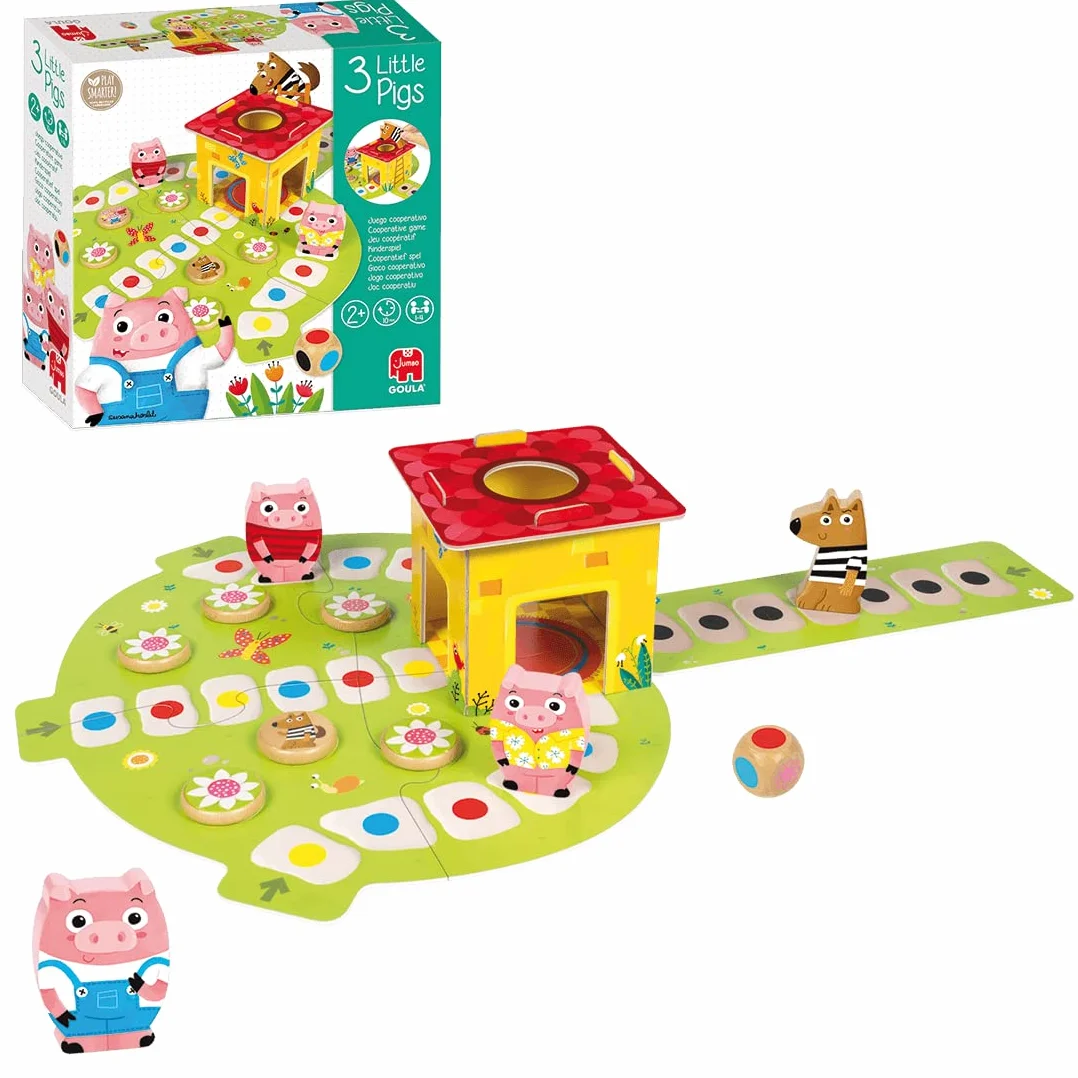 Goula 3 Petits Cochons Jeu Coopératif Éducatif pour Enfants dès 2 Ans