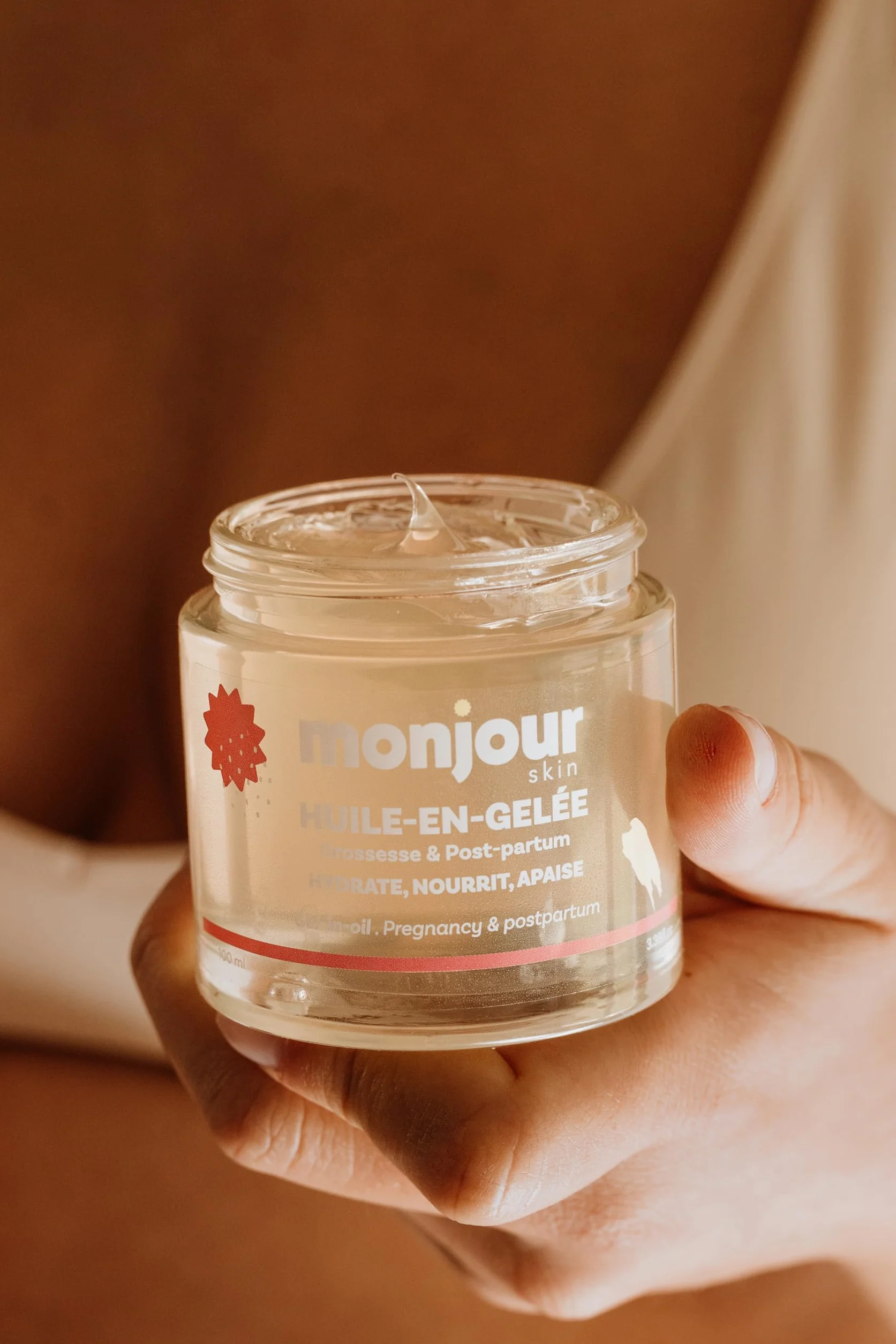 Huile-en-Gelée Grossesse Post-Partum Naturelle 98% Prévention Vergetures Caméline Bio Inca Inchi Nourrit Hydrate Apaise Peau