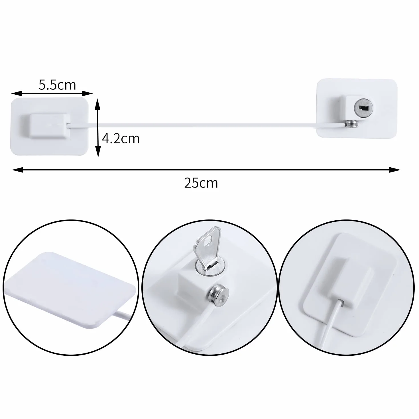 Serrure Protection Fenêtre Enfant avec 4 Clés, Forte Adhésif pour Porte Placard Armoire Tiroir