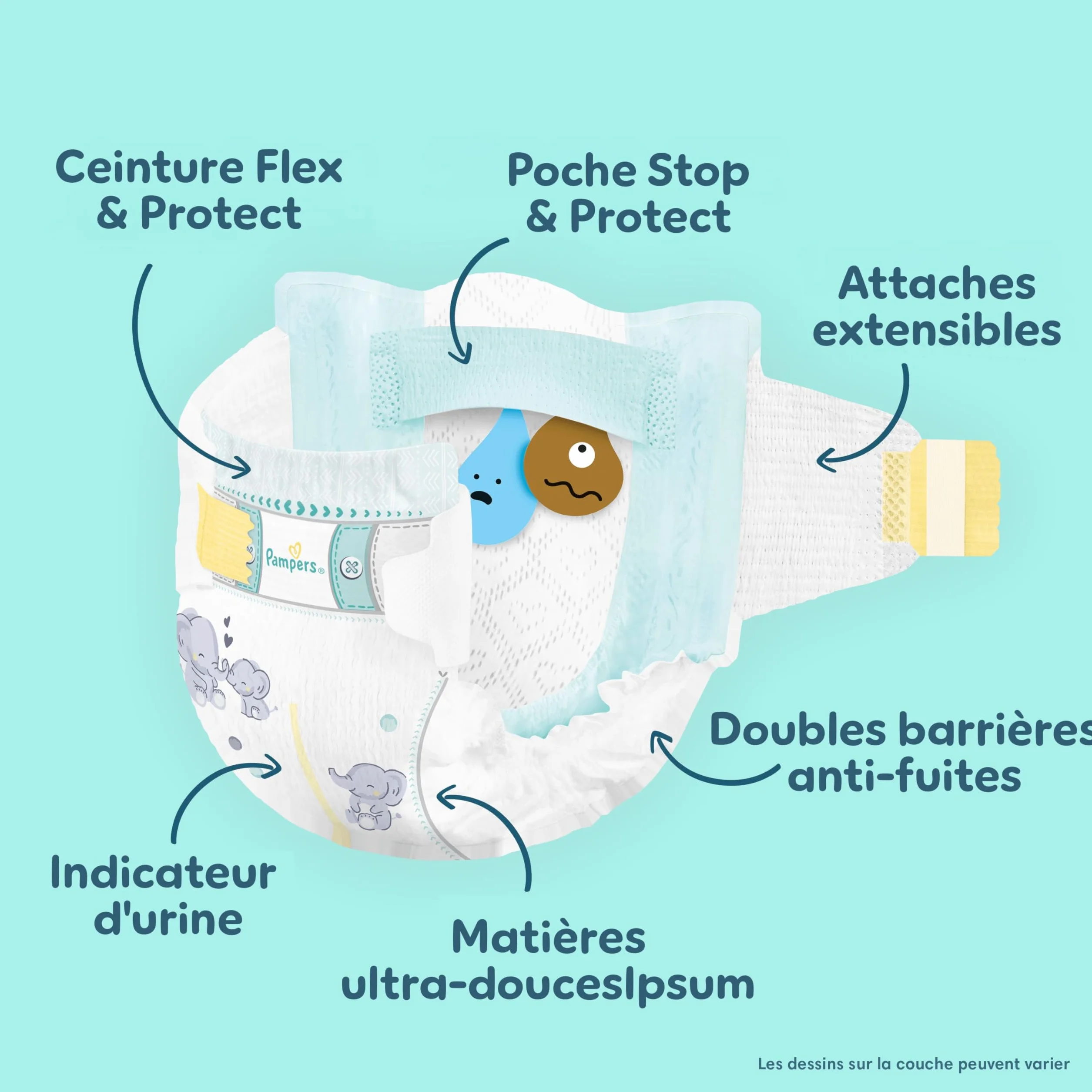 Pampers Premium Protection Taille 0, 30 Langes, 3kg