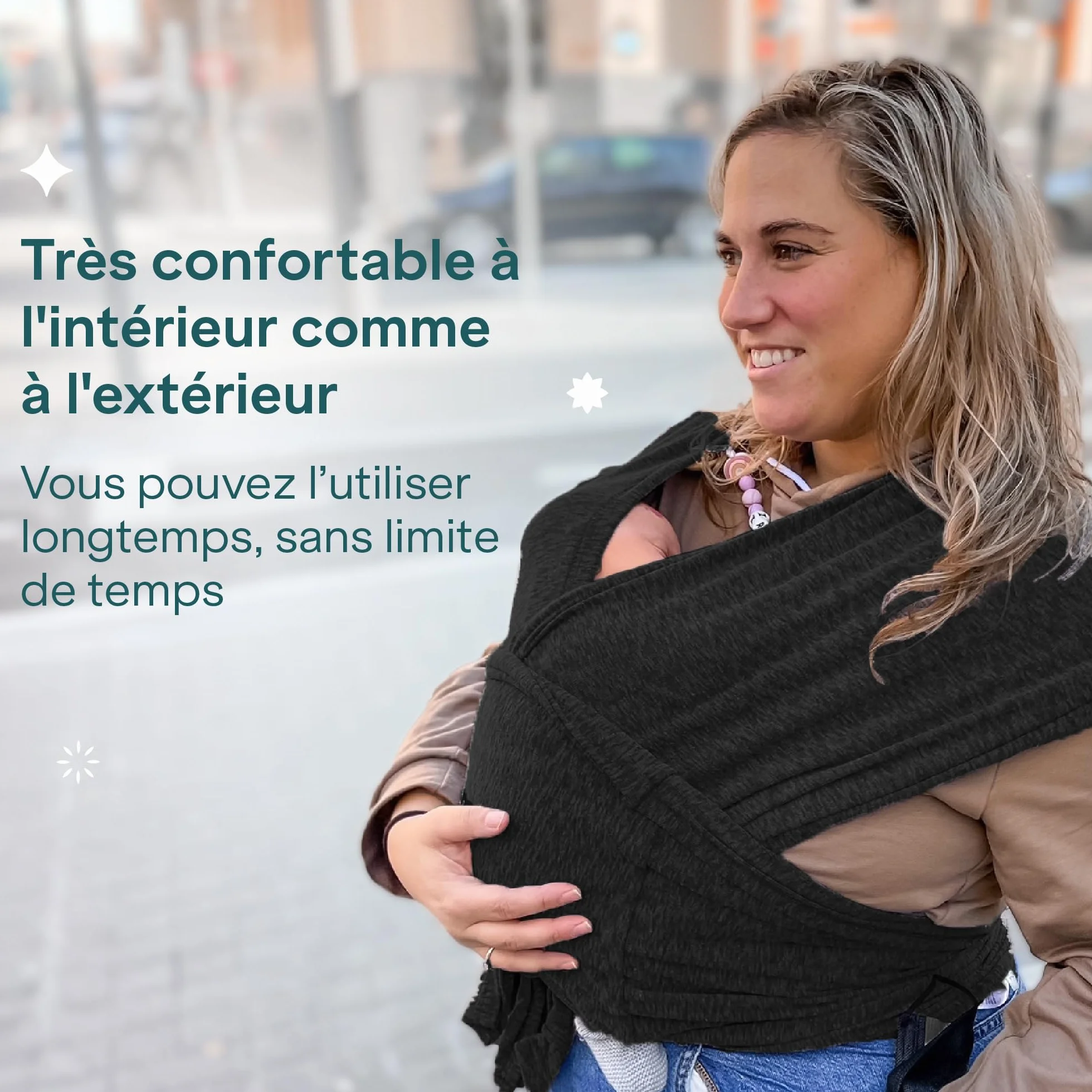 KBC® Koala Babycare Porte-bébé multifonctionnel Noir 9 kg Design Enregistré