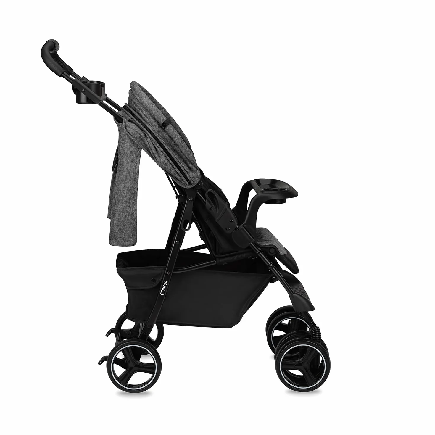 Poussette MoMi ISLA 6 mois 15 kg harnais 5 points panier couvre-pieds porte-gobelet plateau goûter sac couches