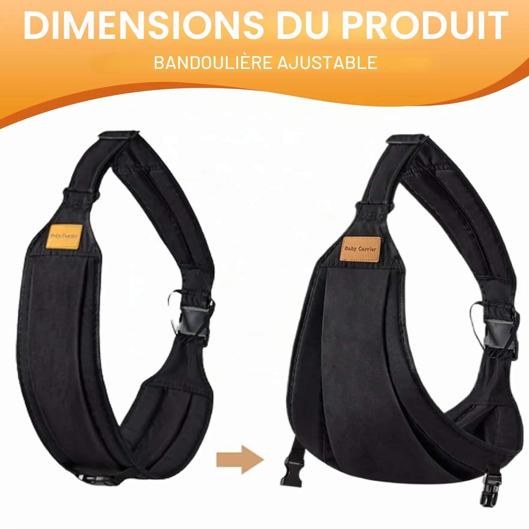 Porte-Bébé LatéRale Portable Respirant Réglable Nouveau-né 3-36 Mois