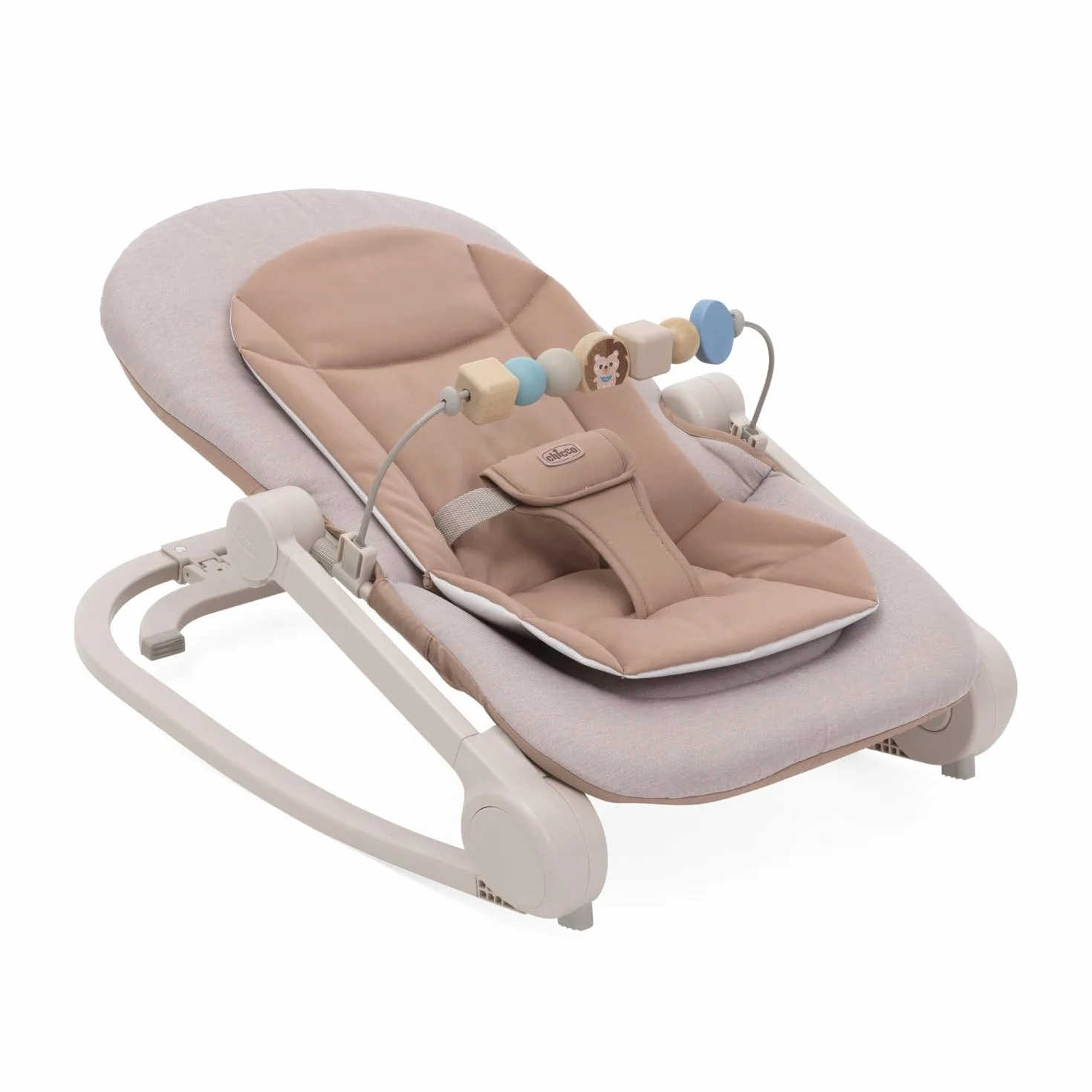 Chicco Transat Magia 2-en-1 : Transat Nouveau-né et Chaise jusqu'à 18 kg, Barre de Jeux Bois, Mode Balancelle ou Fixe, Dossier Réglable