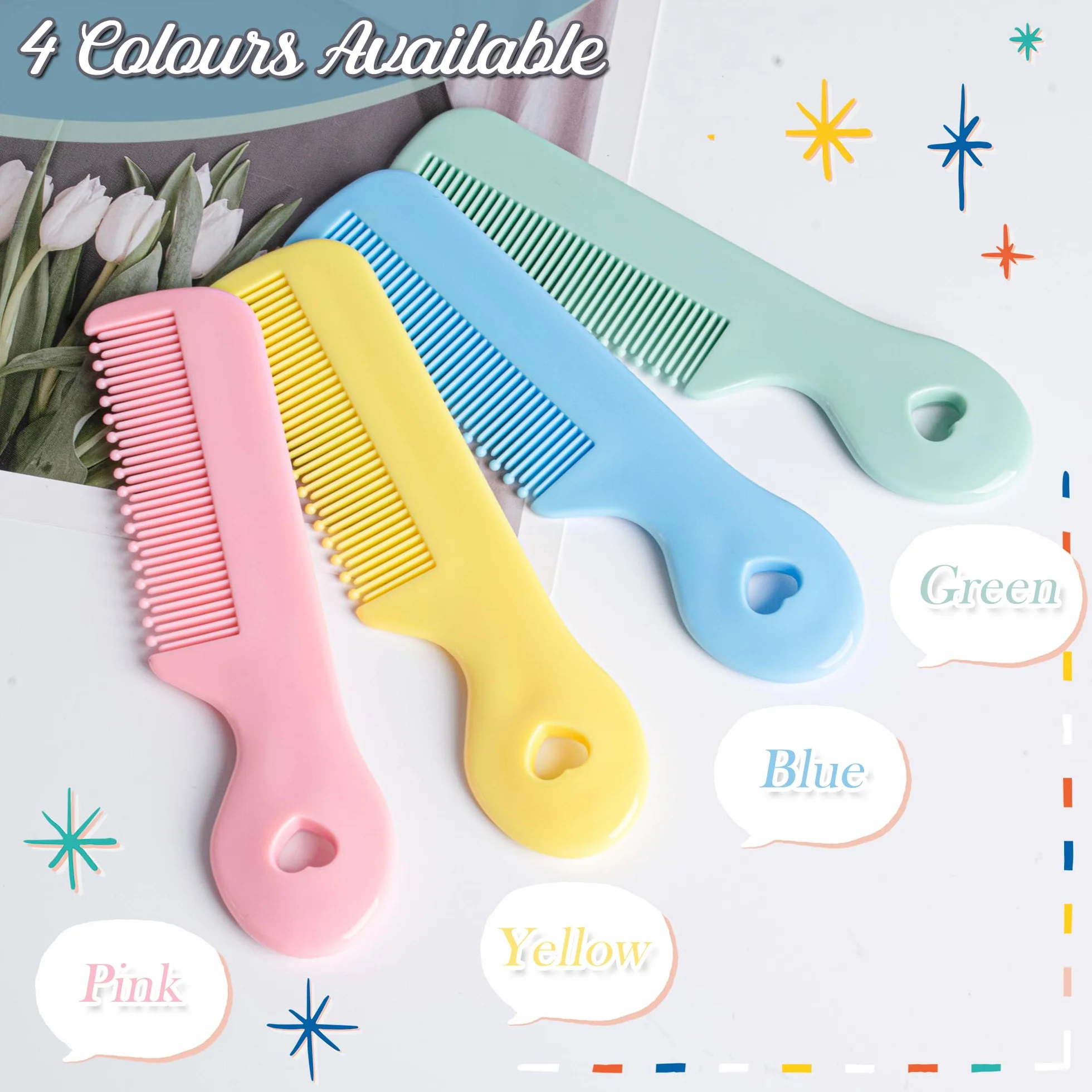 Brosse à Cheveux Démêlante 4 Pièces pour Filles Garçons Cheveux Secs et Mouillés