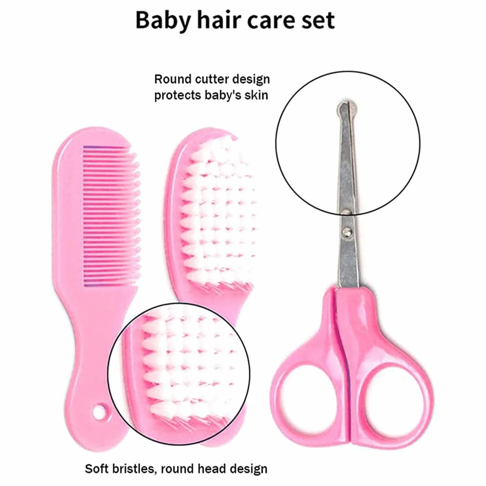 Trousse De Soin Bébé Naissance 8Pcs, Kit Manucure Sécurité Bébé Avec Brosse À Dents, Coupe-ongles Et Peigne