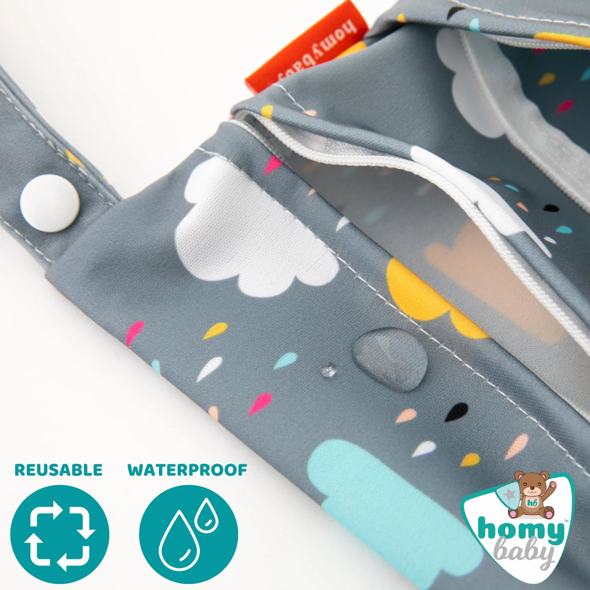 HOMYBABY Sacs Couches Lavables Imperméable 33x28cm pour Vêtements de Crèche École Plage Piscine Voyage
