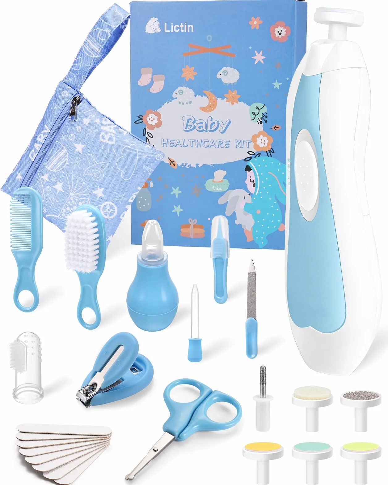Lictin Lime à Ongle Électrique Bébé 31 en 1, Kit de Coupe Ongle