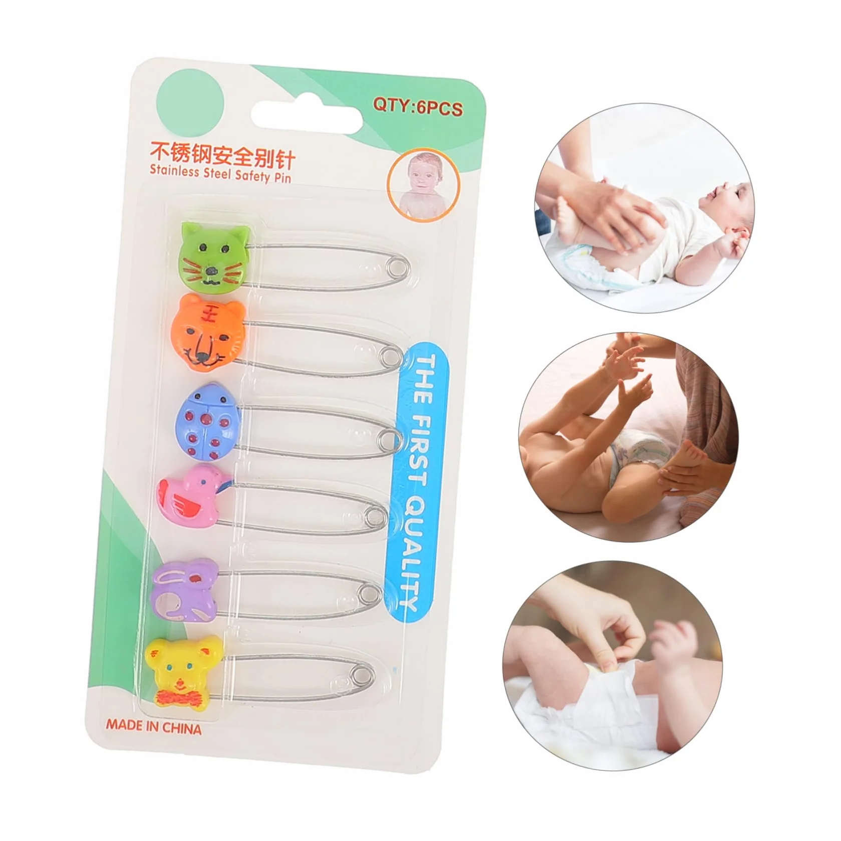 Toyvian Épingles de Sûreté en Acier Inoxydable pour Bébé Lot de 30 Verrouillage Sécurisé pour Couches