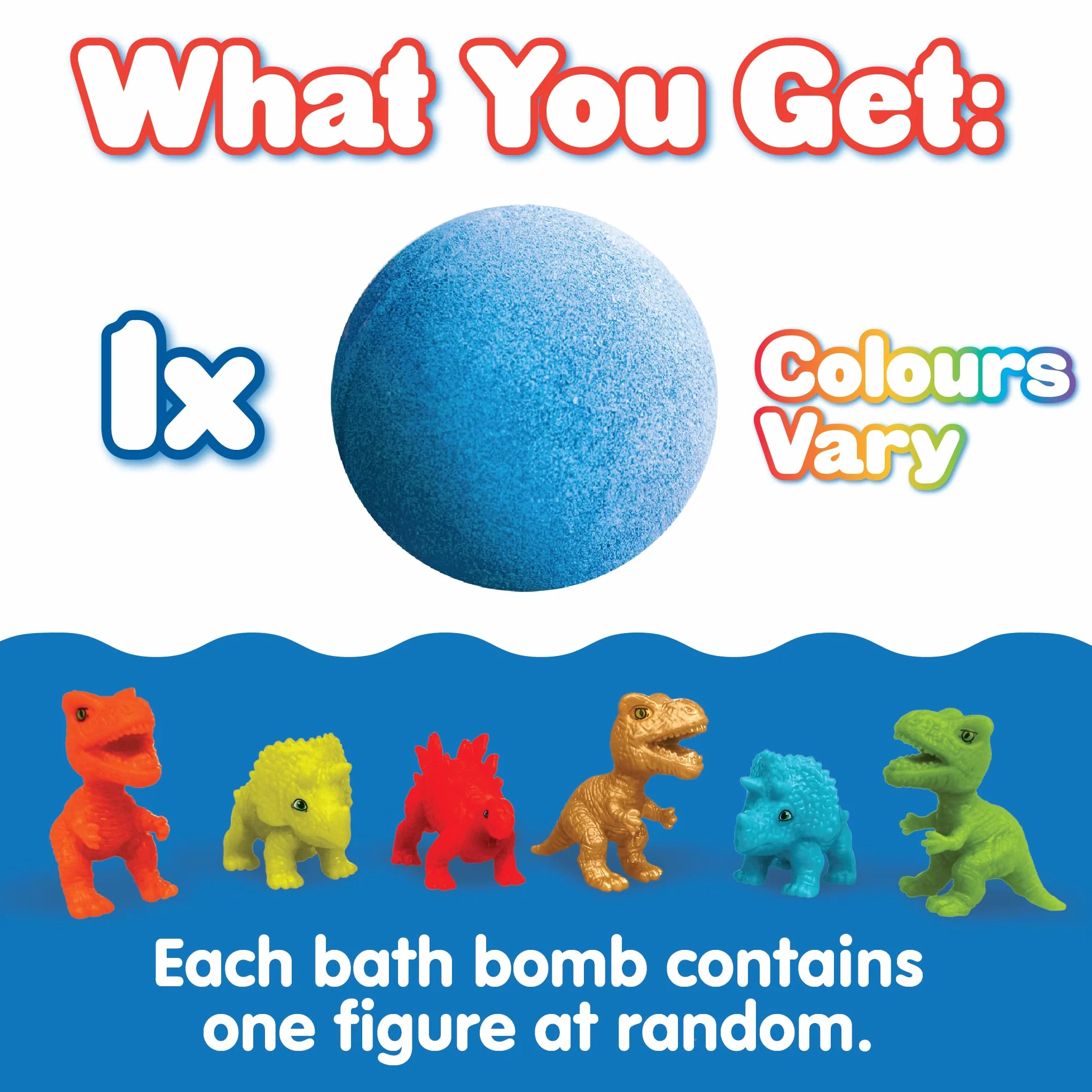 ZIMPLI Grande Bombe de Bain Dino Surprise 1 des 6 Jouets Dinosaure Surprise à Collectionner Jouet Mystère