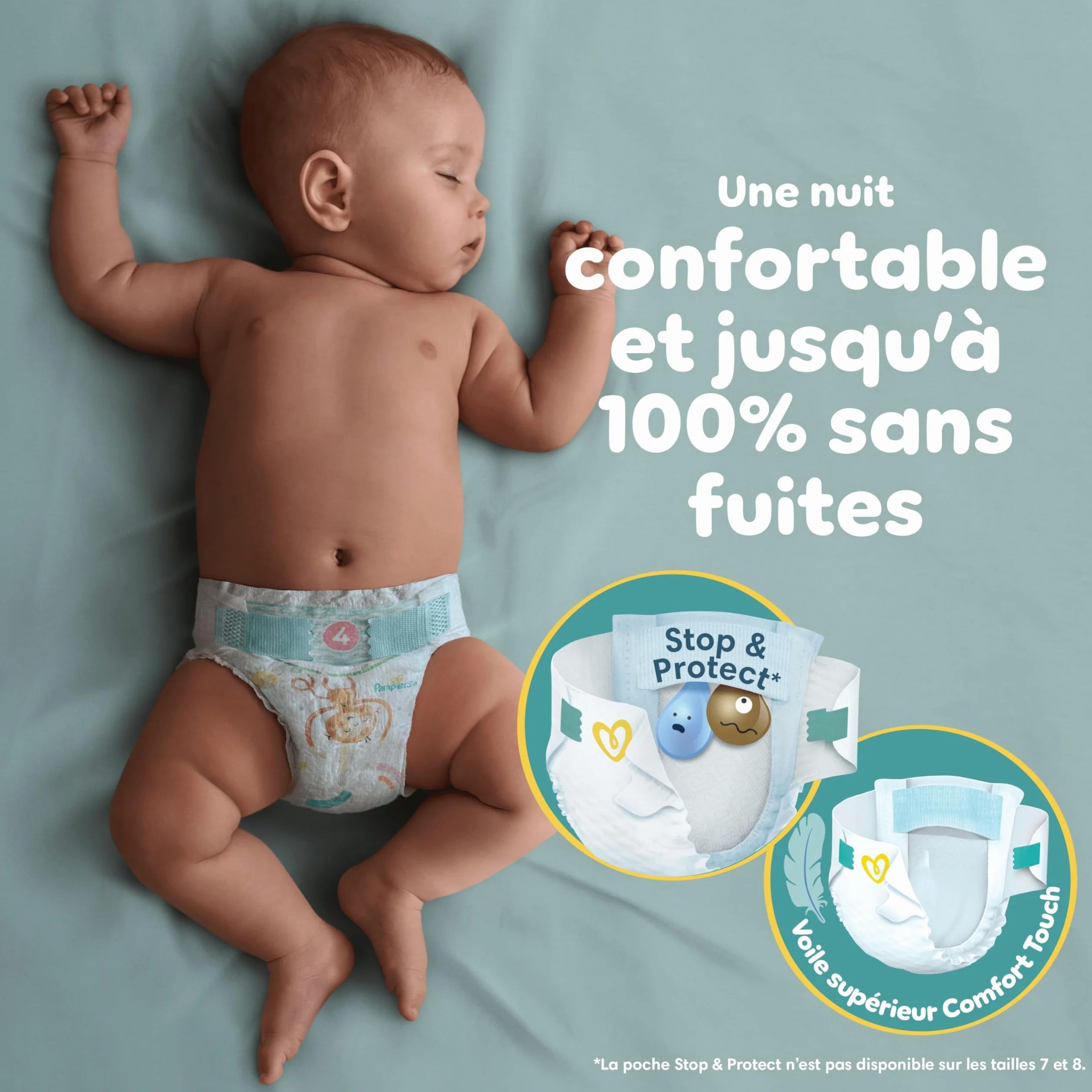 Pampers Baby-Dry Taille 4 108 Couches 9kg-14kg Nuit Confortable Sans Fuites