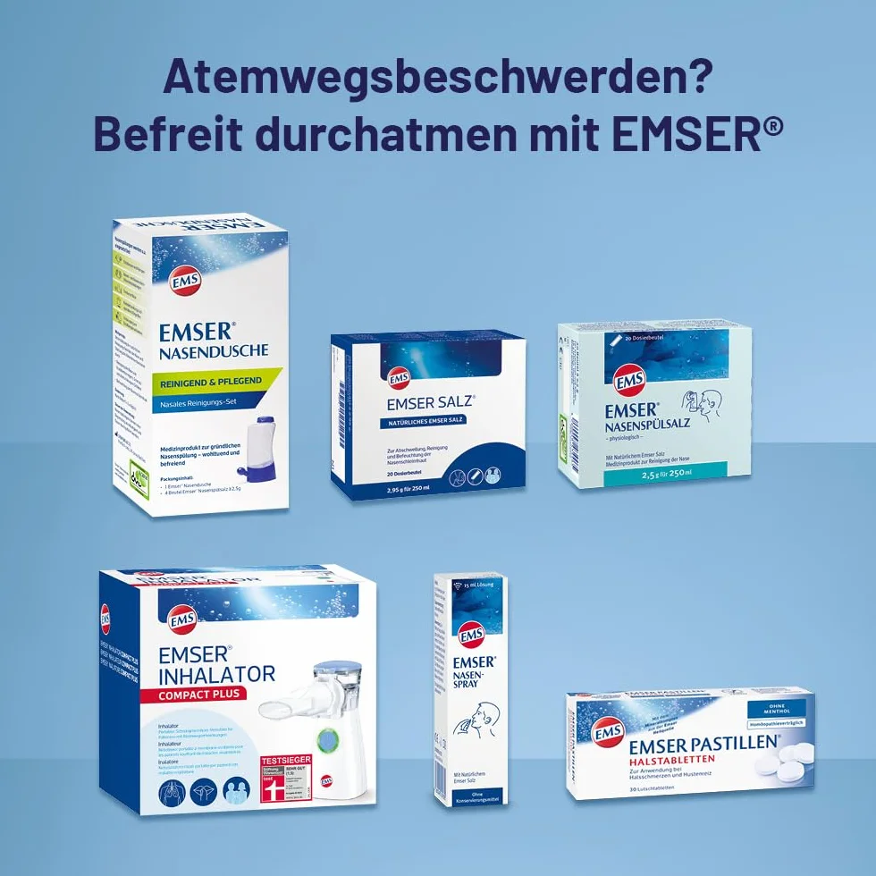 EMSER Nasendusche nasales Reinigungs-Set mit Spülsalz-Beuteln, 1 Stück