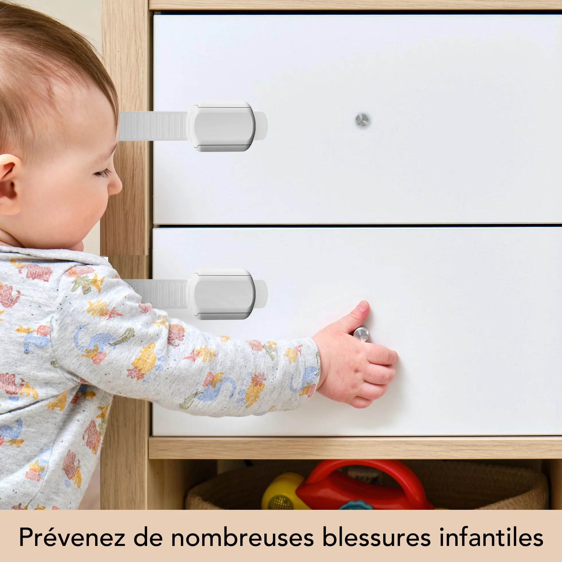 Moonybaby 6 Pièces Serrures Sécurité Enfant Verrouillage Tiroir Placard avec 3M Adhésif Facile à Installer
