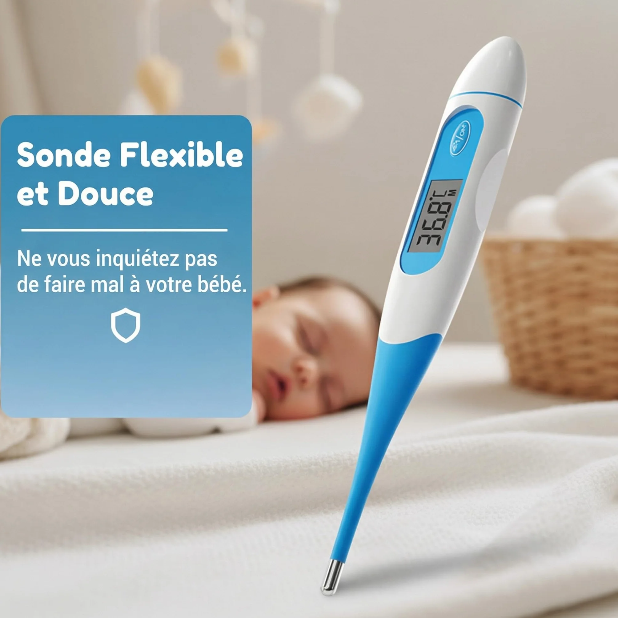 Thermomètre numérique température corporelle basale avec alarme fièvre, commutable ℃/℉