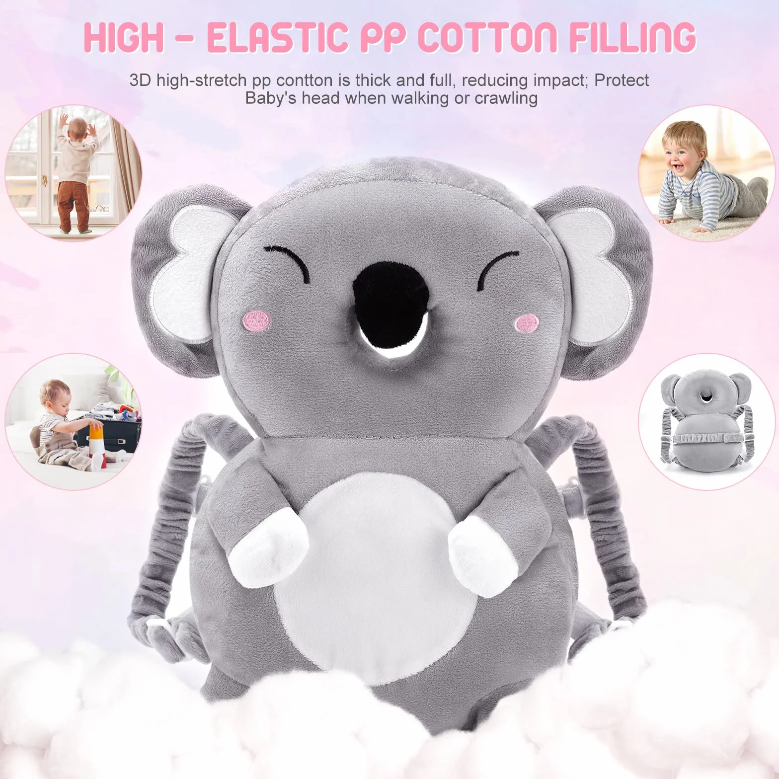 Doux Coussin Protection Tête Bébé 4-24 Mois Anti-Chute Enfants