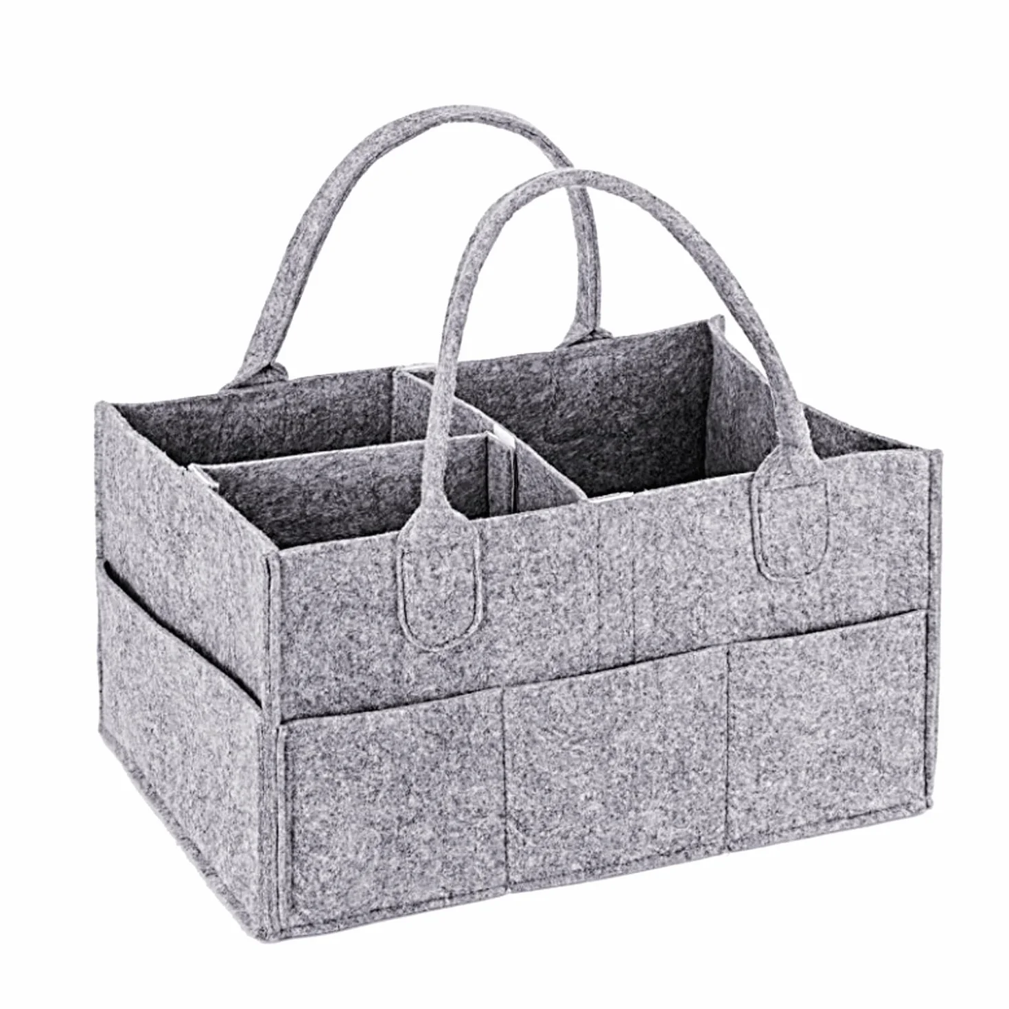 Organisateur de Rangement Pliable en Feutre avec Poignées Panier Multifonction