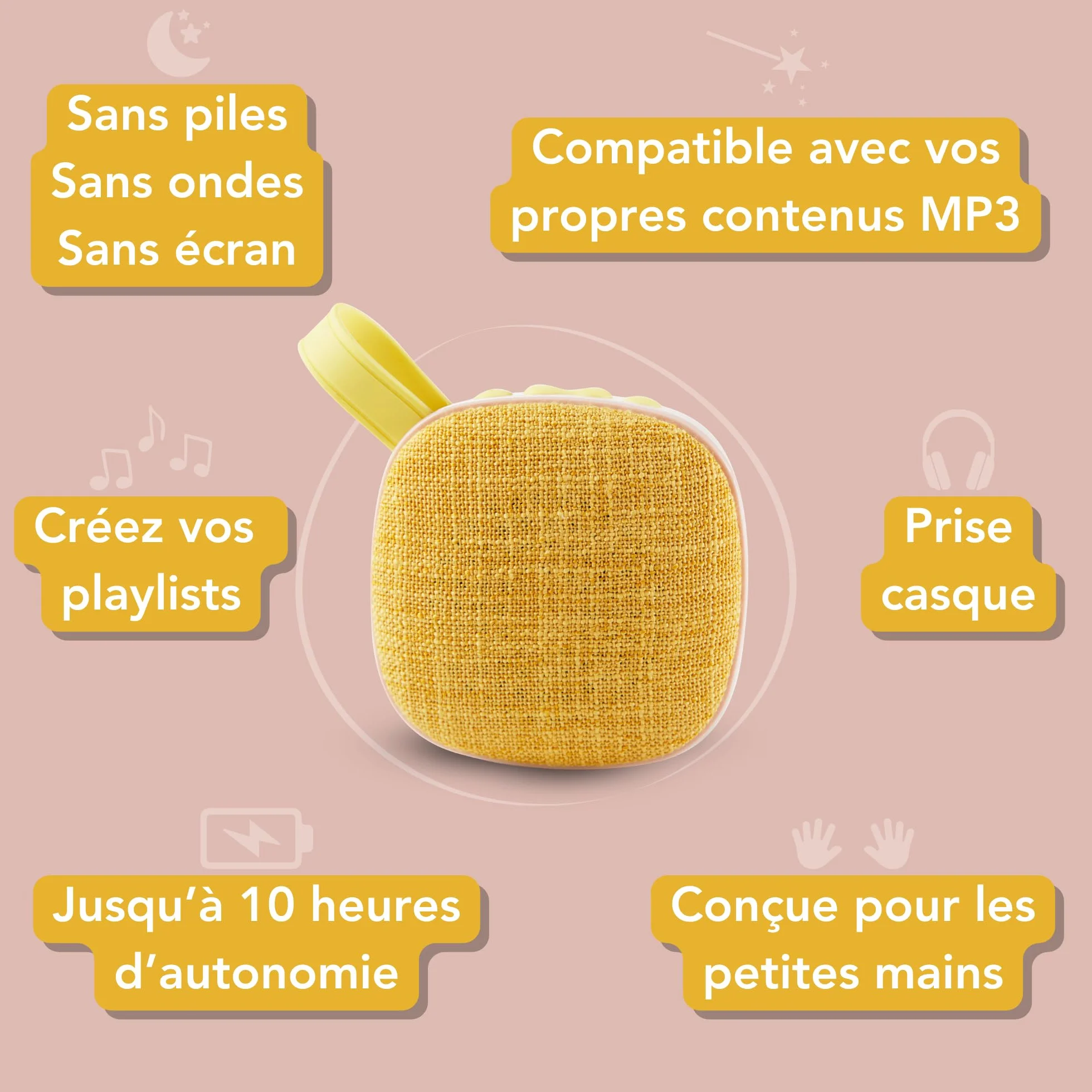 Maïa la Boite à Histoires et Musique pour Enfant 50 Titres 4H d'écoute 0-8 ans Comptines Berceuses Histoires Conteuse Personnalisable MP3