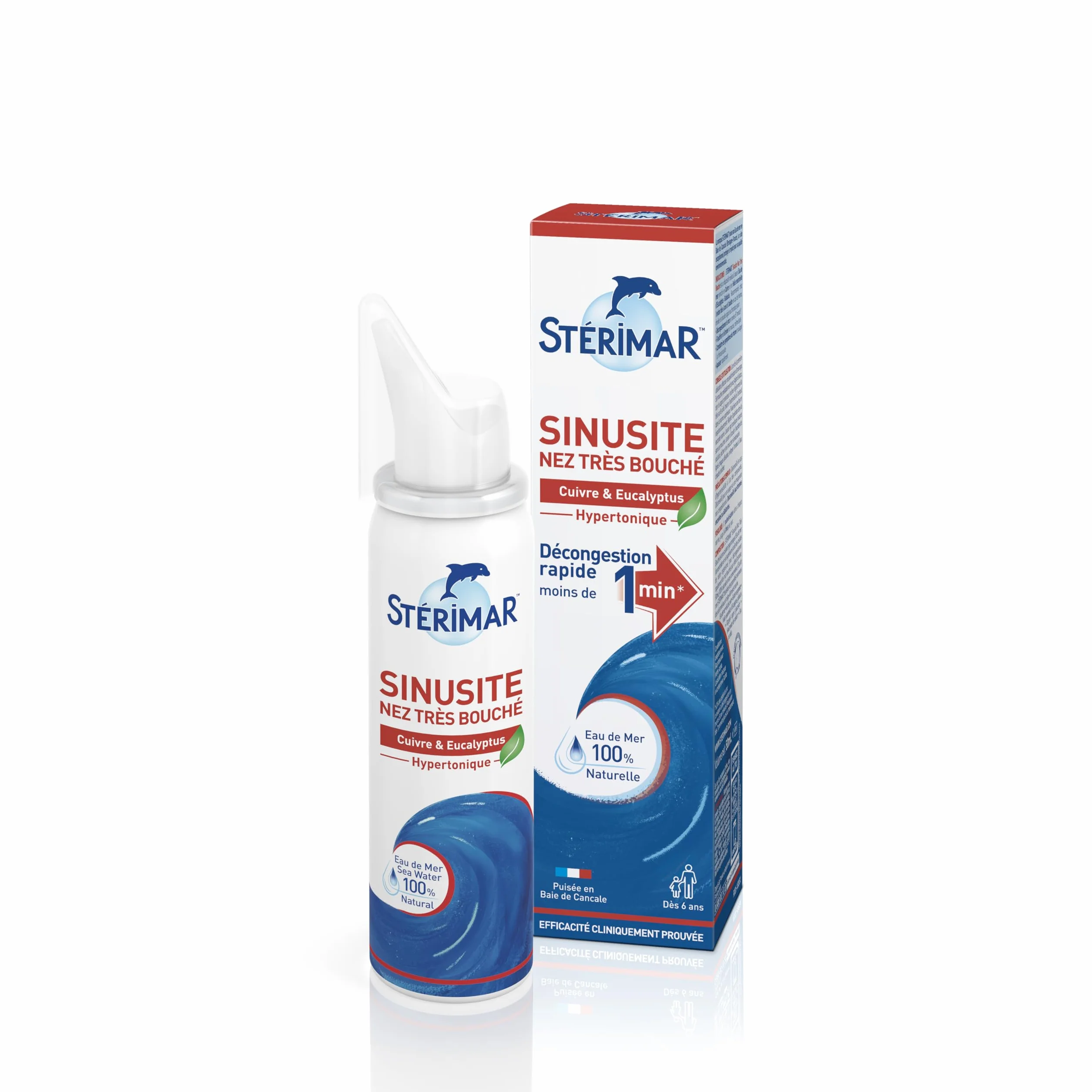 Stérimar Spray Nasal Sinusite Eau de Mer Cuivre Eucalyptus 50ml