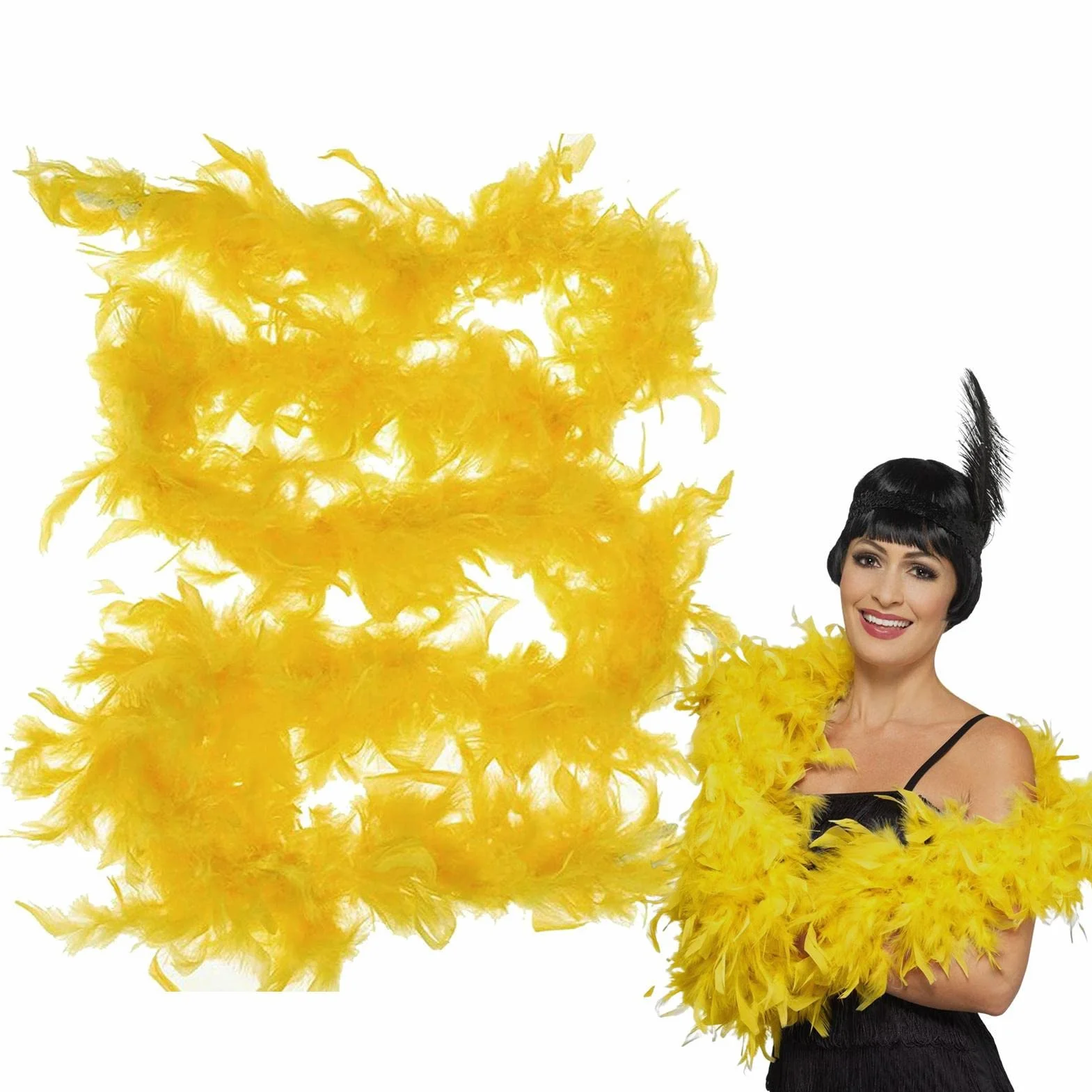 Boa en Plumes 2m Marabout Pelucheuses Accessoire Déguisement Halloween Noël