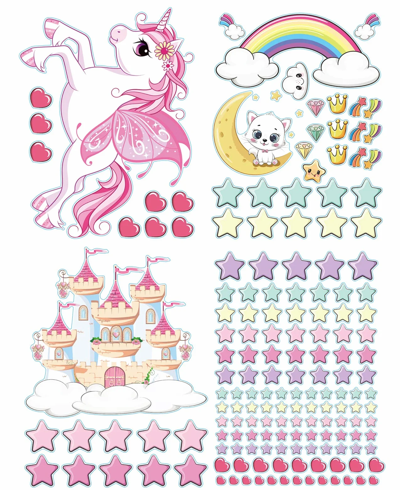 Étoile Lumineuse Plafond Stickers Muraux Fluorescente Décoration Chambre Enfant Fille