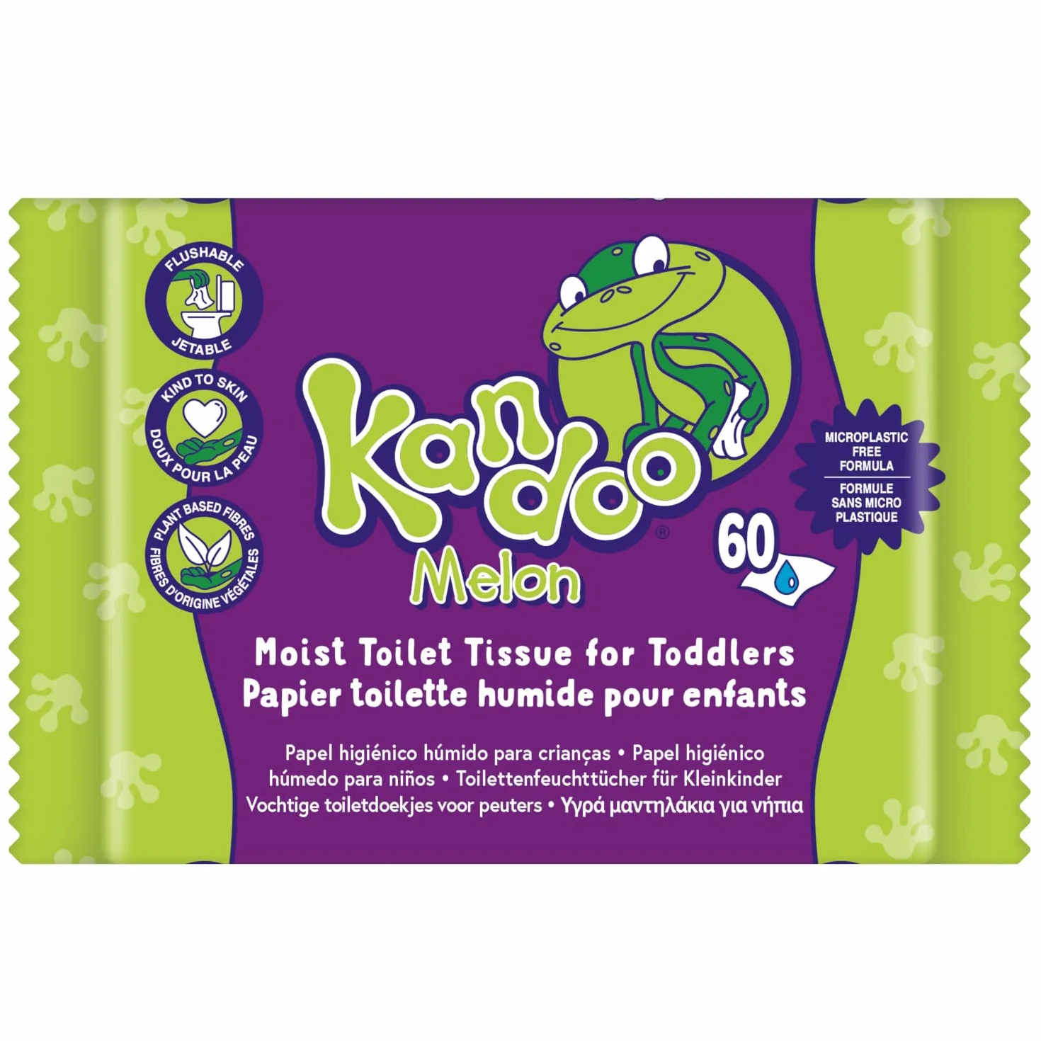 Kandoo Lingettes Melon 60 Lingettes Humides Jetables Enfants