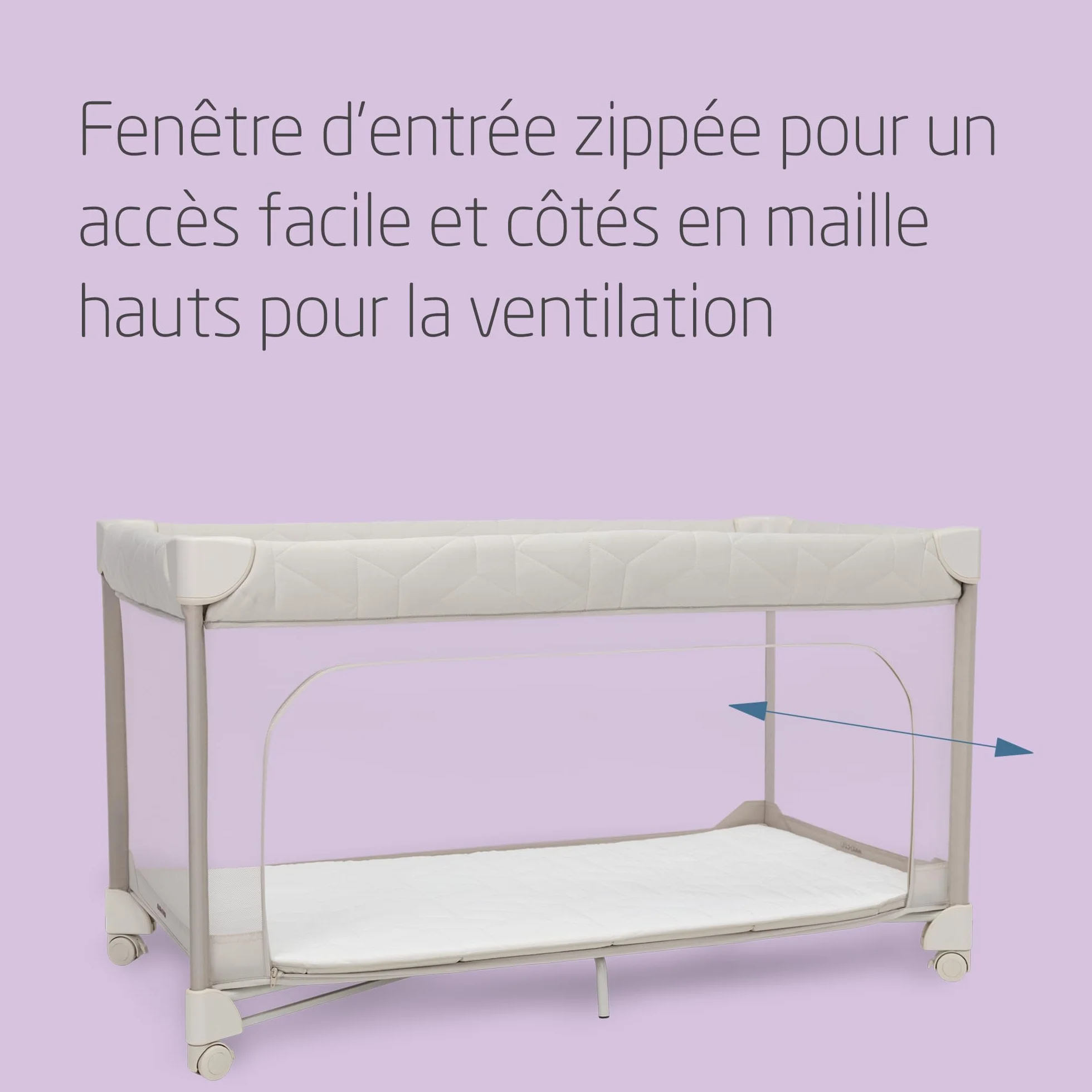 Maxi-Cosi Merlin Lit Parapluie Bébé 2-en-1 0-4 A 18 kg Pliable Matelas CloudCore 120 x 60 cm Elegance Beige