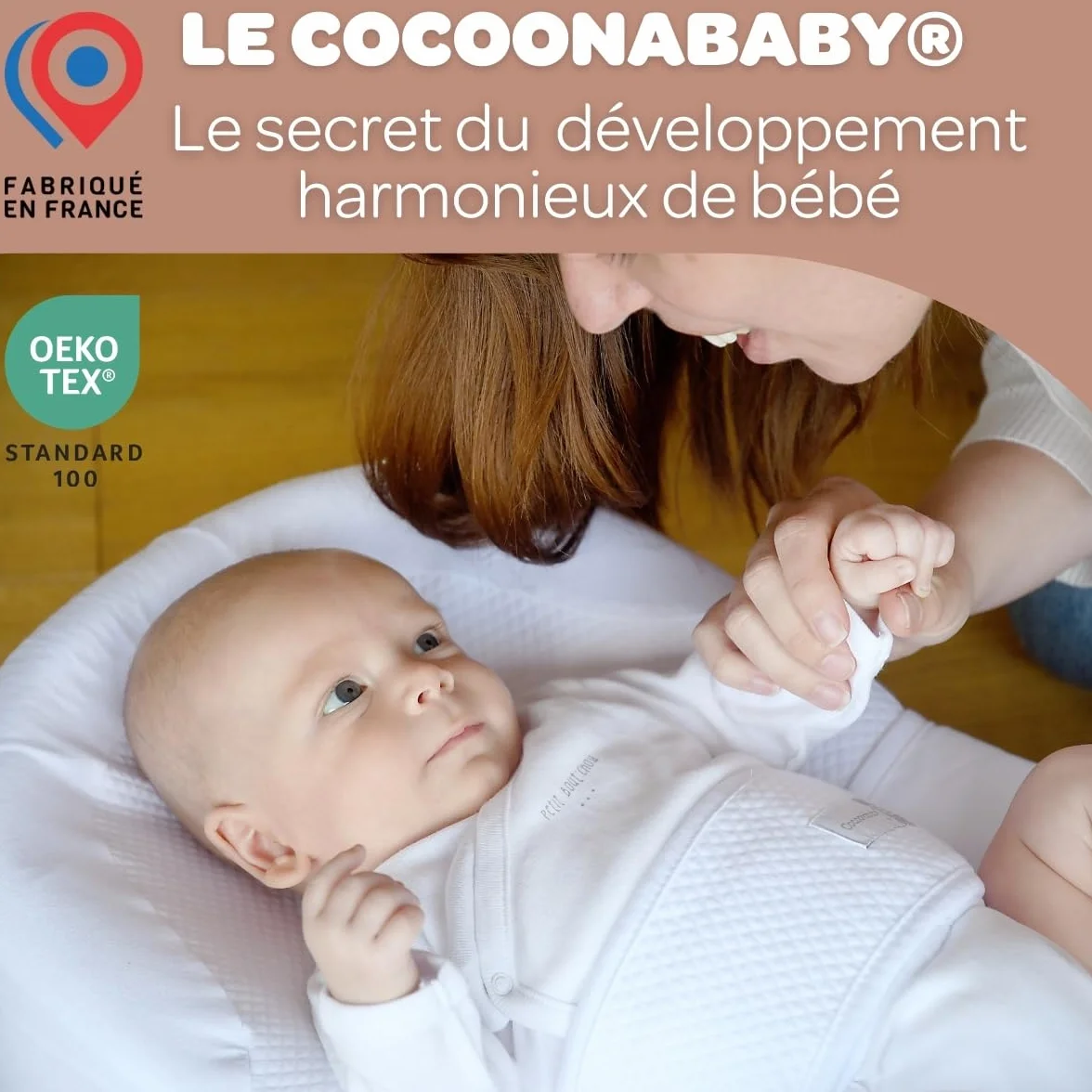 Cocon Ergonomique RED CASTLE BEABA, Nid d'ange en Tissu Oeko-Tex, Happy fox, Fabriqué en France