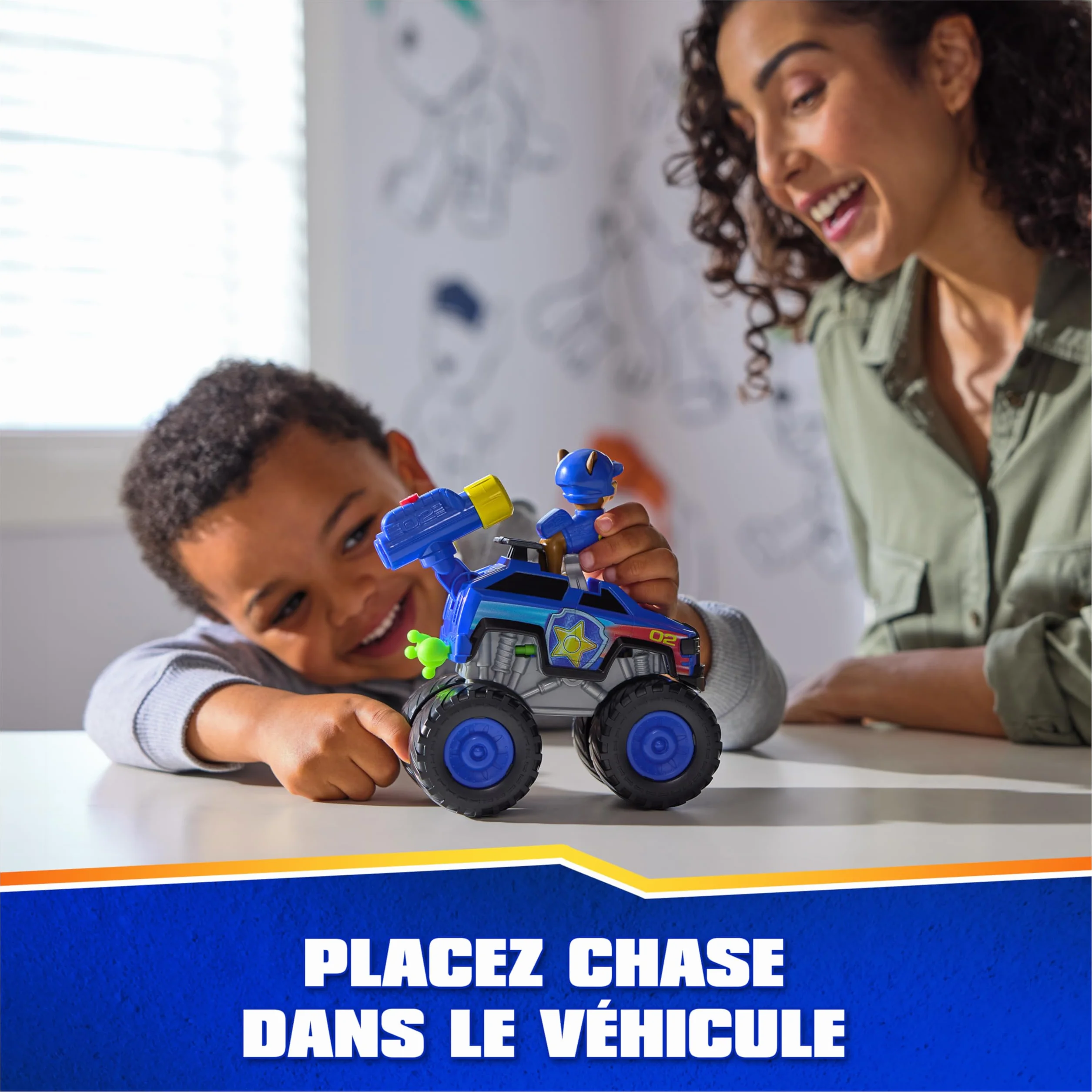 Paw Patrol Pat Patrouille Chase Rescue Wheels Véhicule Figurine Voiture À Collectionner 2 Projectiles Tout-Terrain Jouet Enfant 3 Ans+