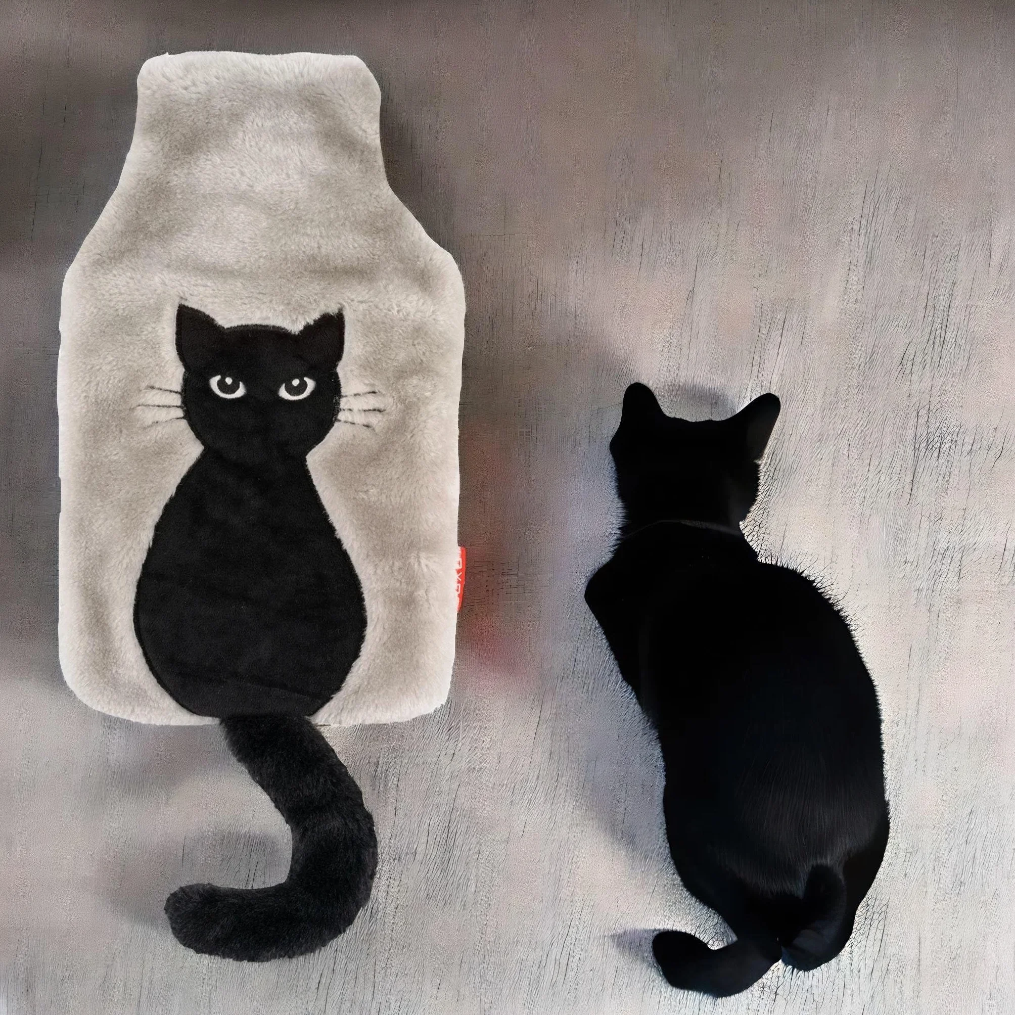 Bouillotte Eau Chaude Anti Colique Bebe Peluche Chat Queue