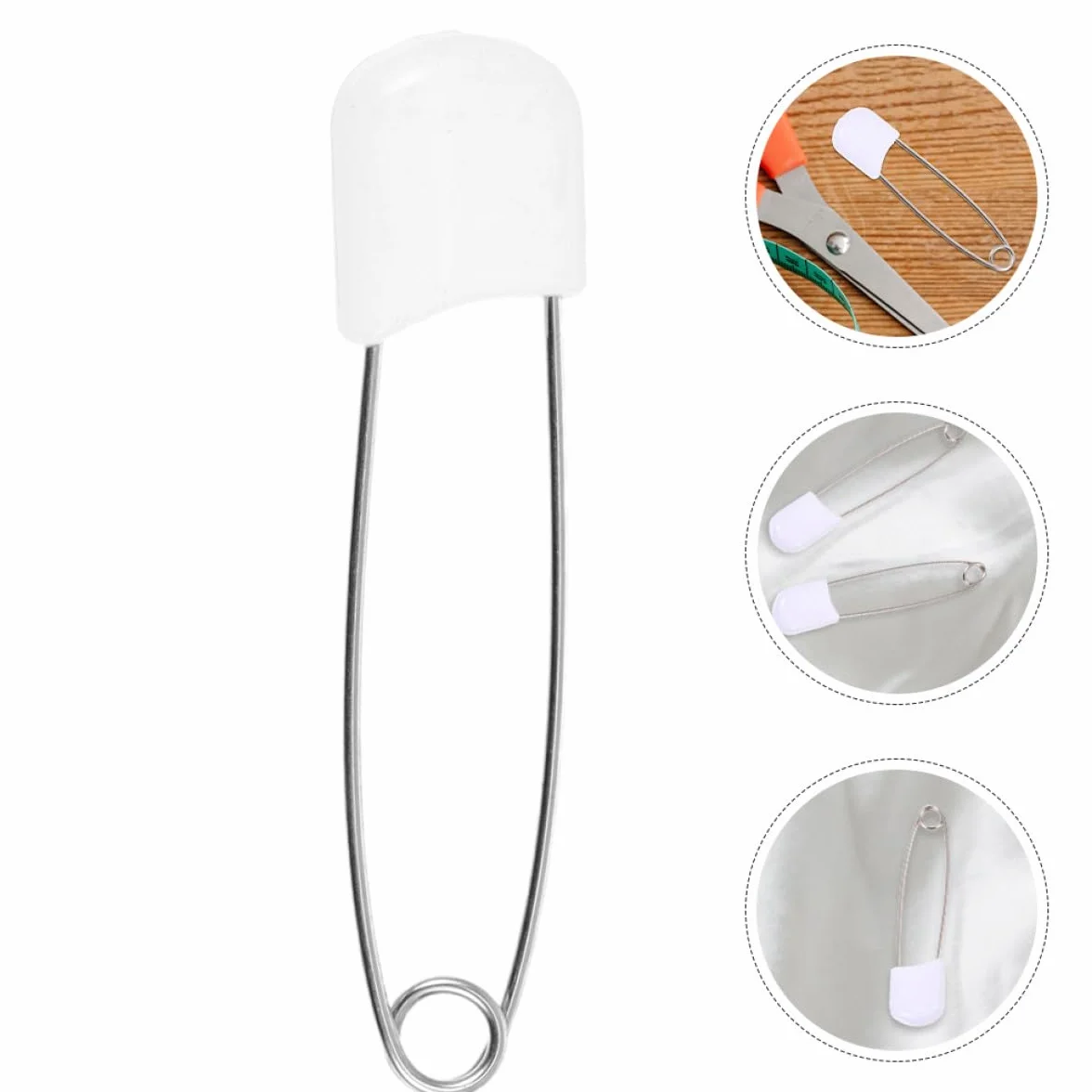 NOLITOY 30 Pcs Épingles à Nourrice Grosse Taille pour Couches Lavables, Bébé en Alliage de Zinc et PP