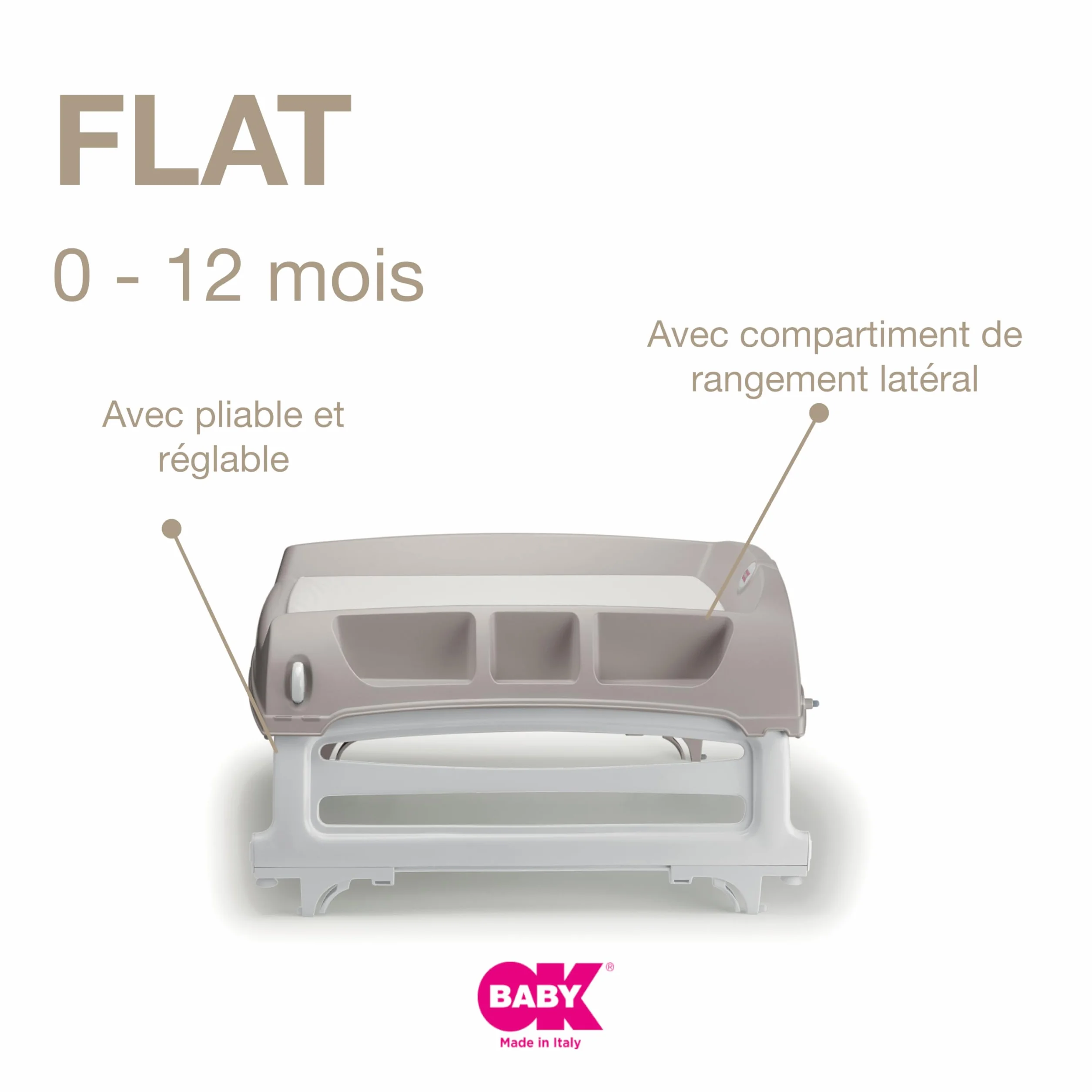 OKBABY Flat Matelas à Langer pour Table Lit Baignoire Enfants Max 11 Kg 12 Mois