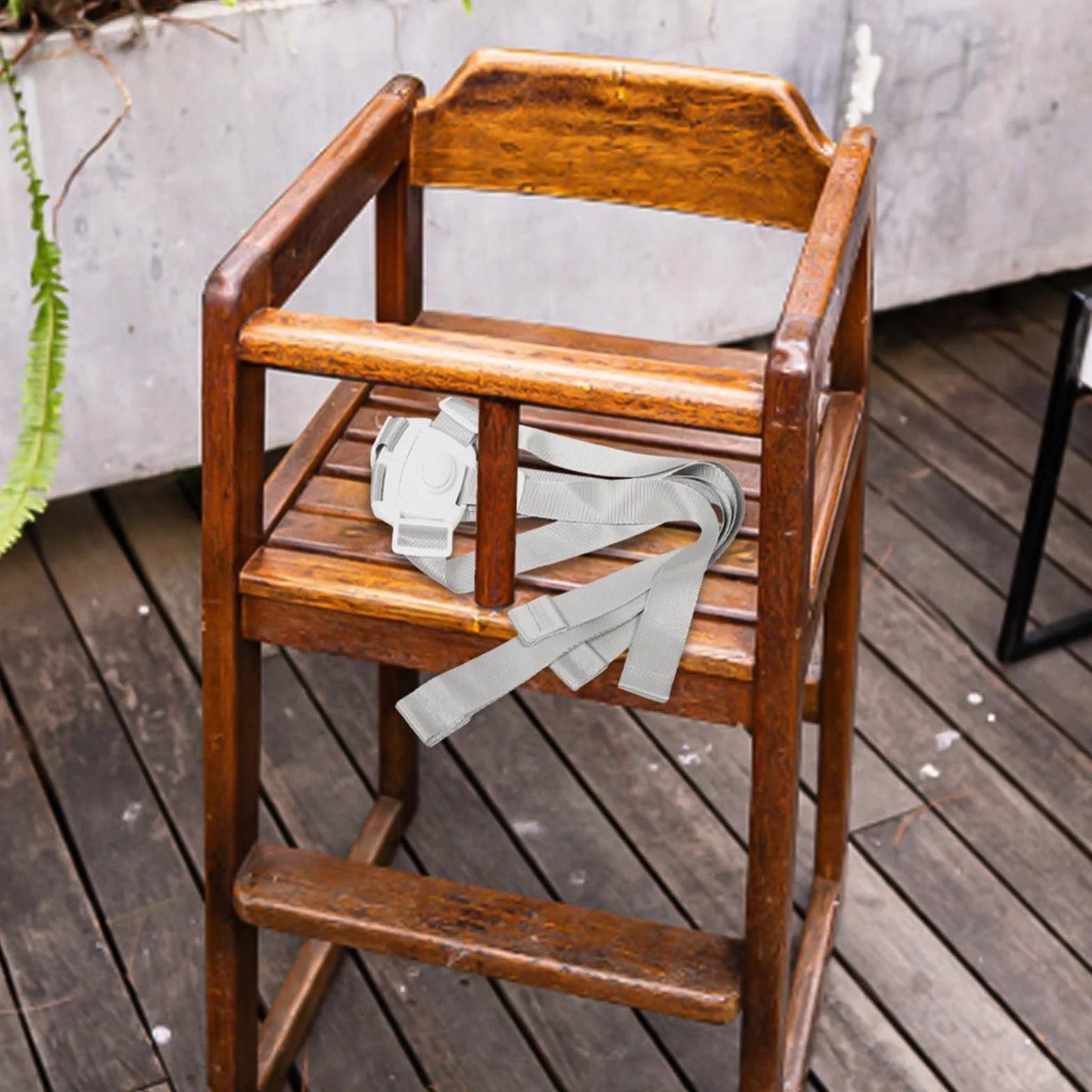 Harnais de Sécurité 5 Points Blanc pour Chaise Haute et Poussette, Sangles Réglables, Accessoire Bébé