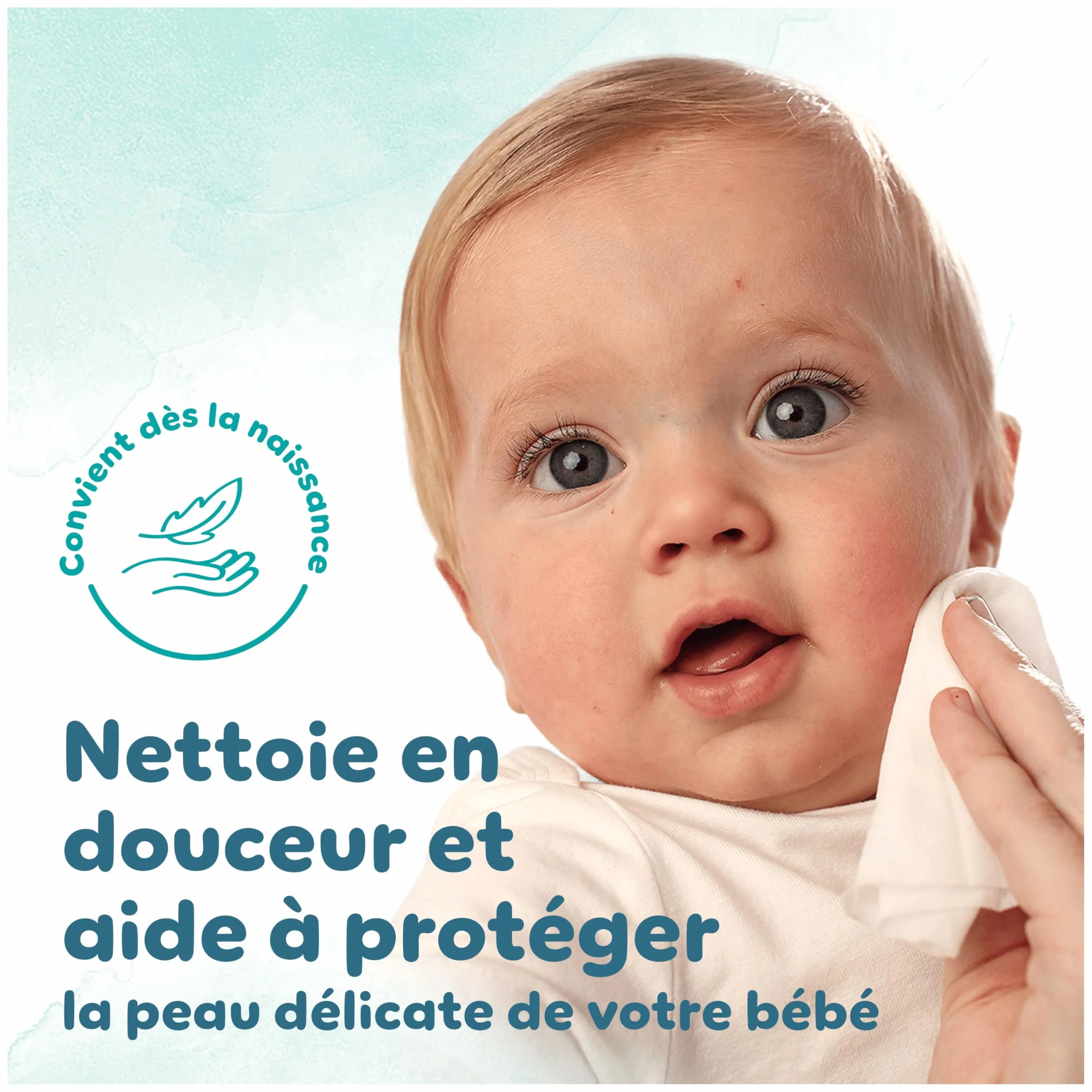 Pampers Harmonie Aqua Lingettes pour Bébé 720 Pièces (15x48) Sans Platisque OEKO-TEX Protection Peau Délicate 99% Eau