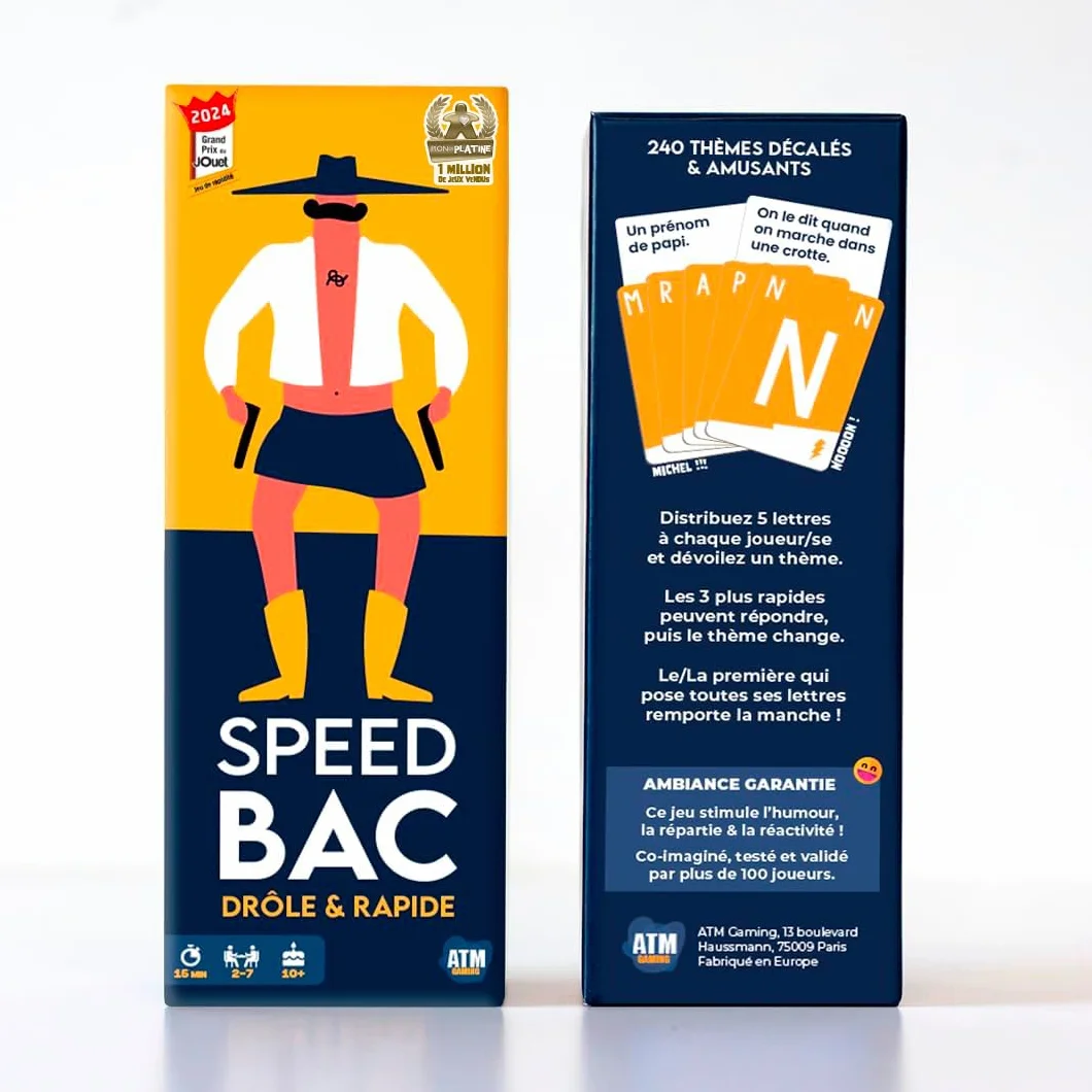 ATM Gaming Speedbac - Jeu de société Famille et Amis - 2 à 7 Joueurs - Grand Prix du Jouet 2024