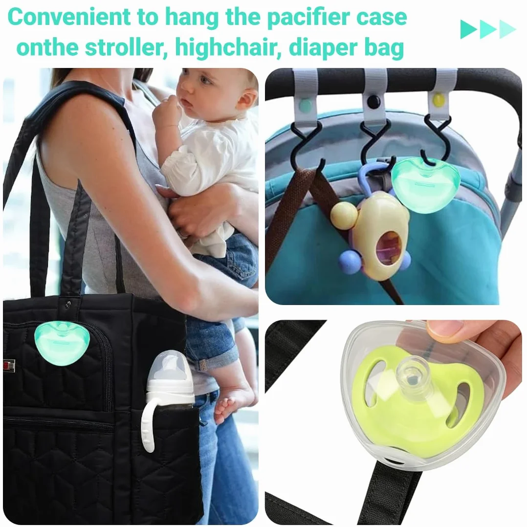 Boîte à Tétine Transparente Imperméable 5 Pièces Portable Rangement Bébé