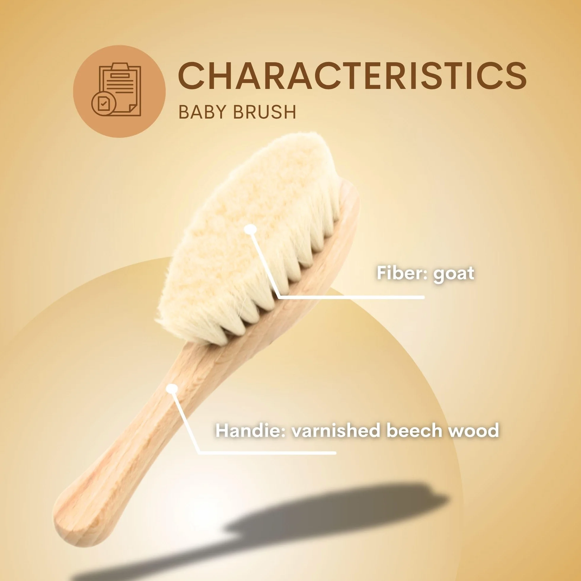 Brosse en Bois pour Massage Bébé Soin Capillaire - Brosse à Cheveux Bébé Poils Doux - Toilettage Nourrissons