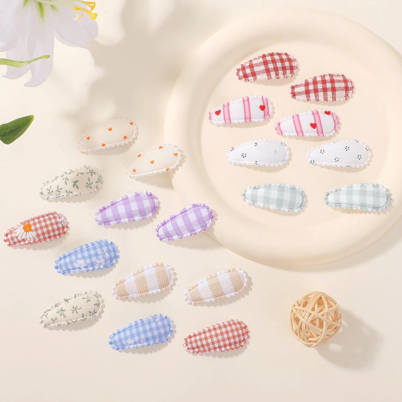 Barrettes à cheveux bébé fille imprimé floral 1,5 pouces antidérapantes accessoires cheveux fins