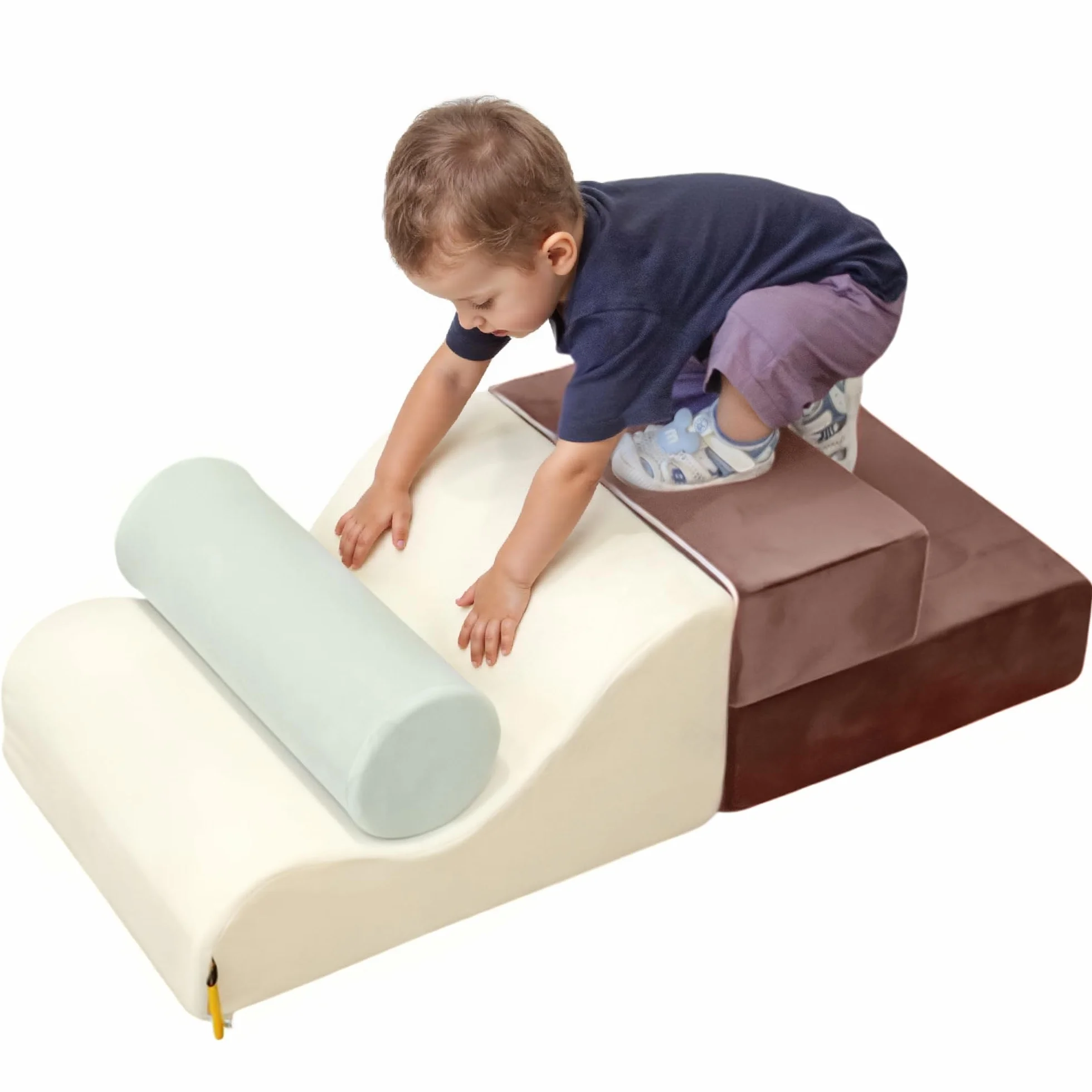 BanaSuper Parcours Motricité Bébé, Blocs Mousse Éducatifs avec Velcro, Structure d'escalade Antidérapante, 3 Pièces